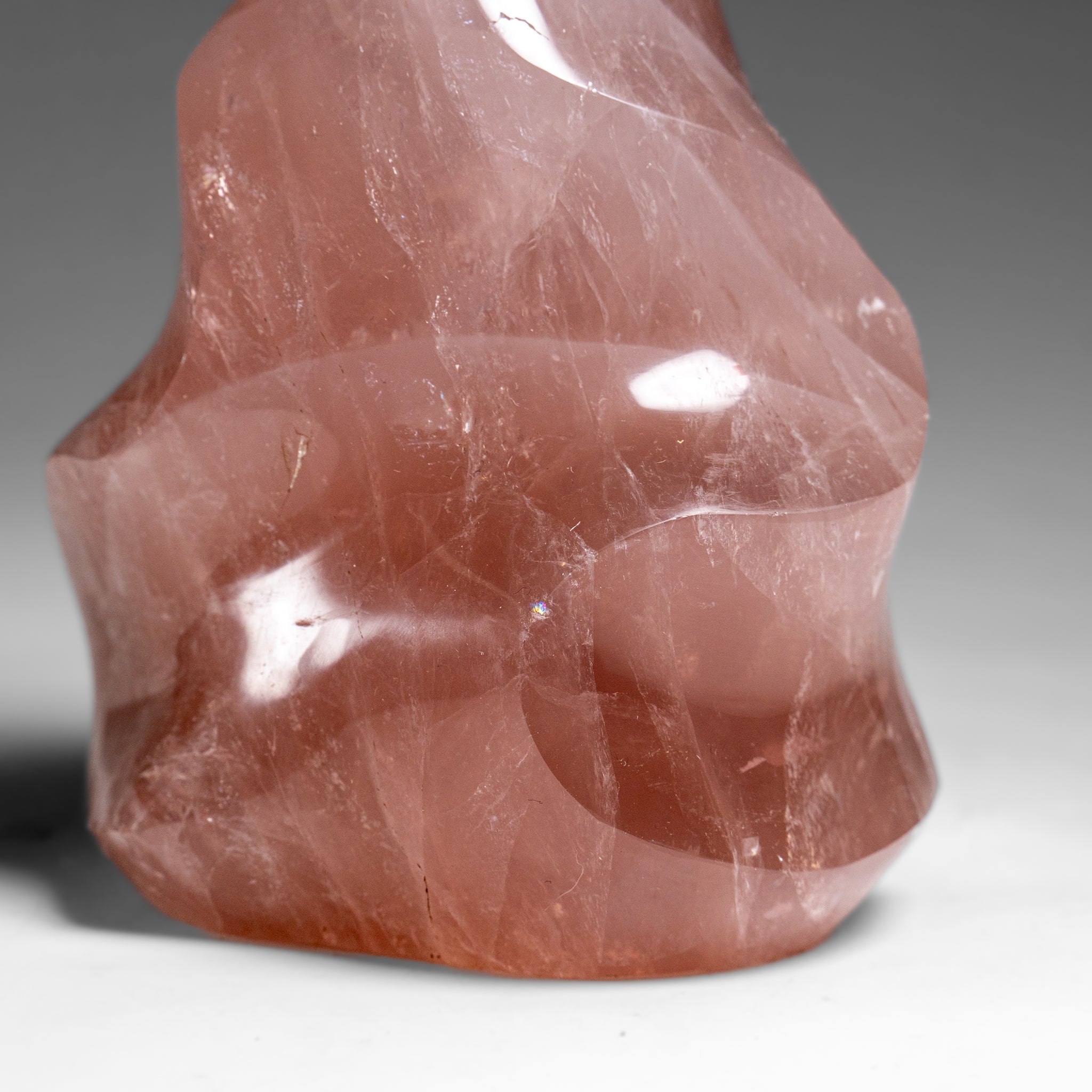Polished Rose Quartz Flame Freeform From Brazil (1.7 lbs)