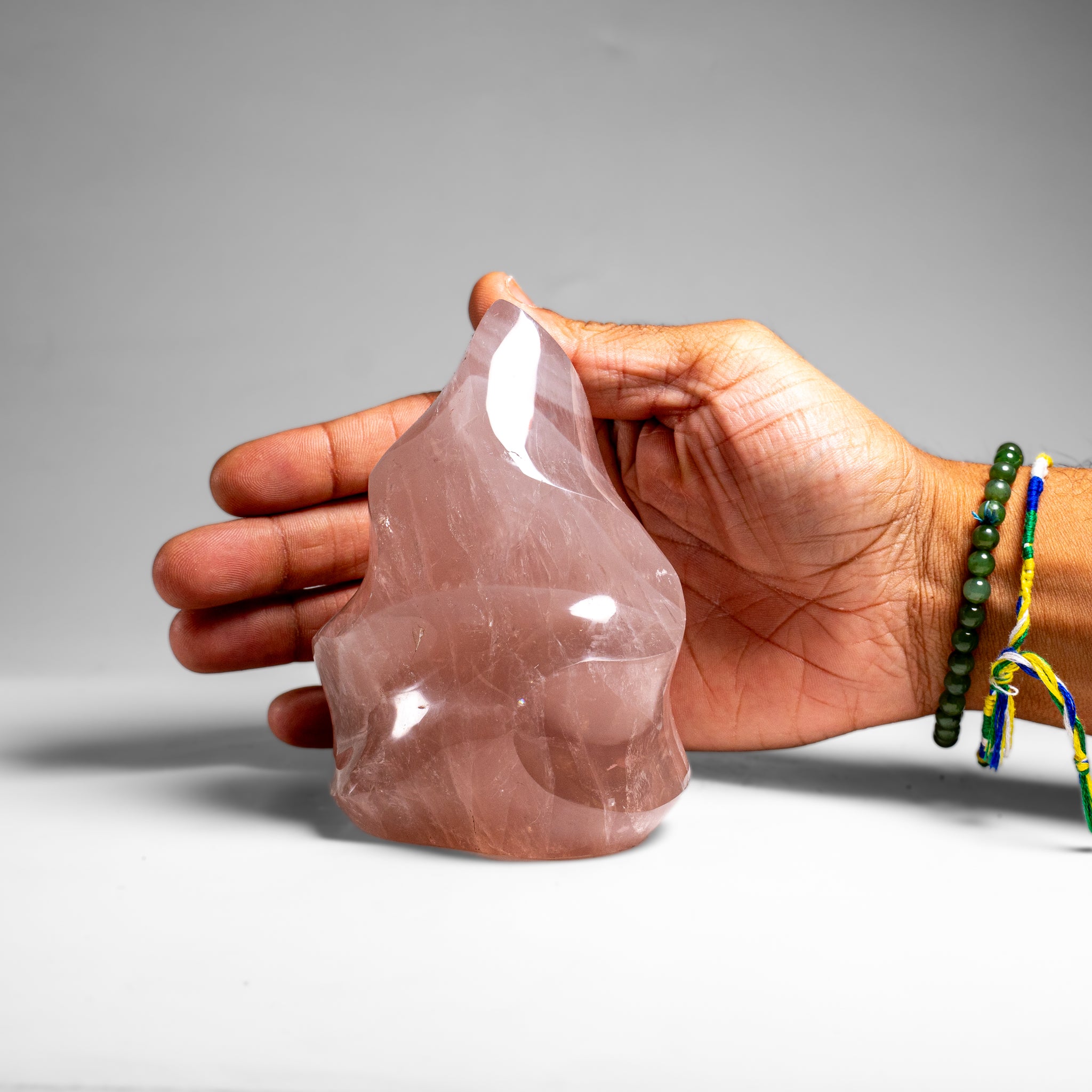 Polished Rose Quartz Flame Freeform From Brazil (1.7 lbs)