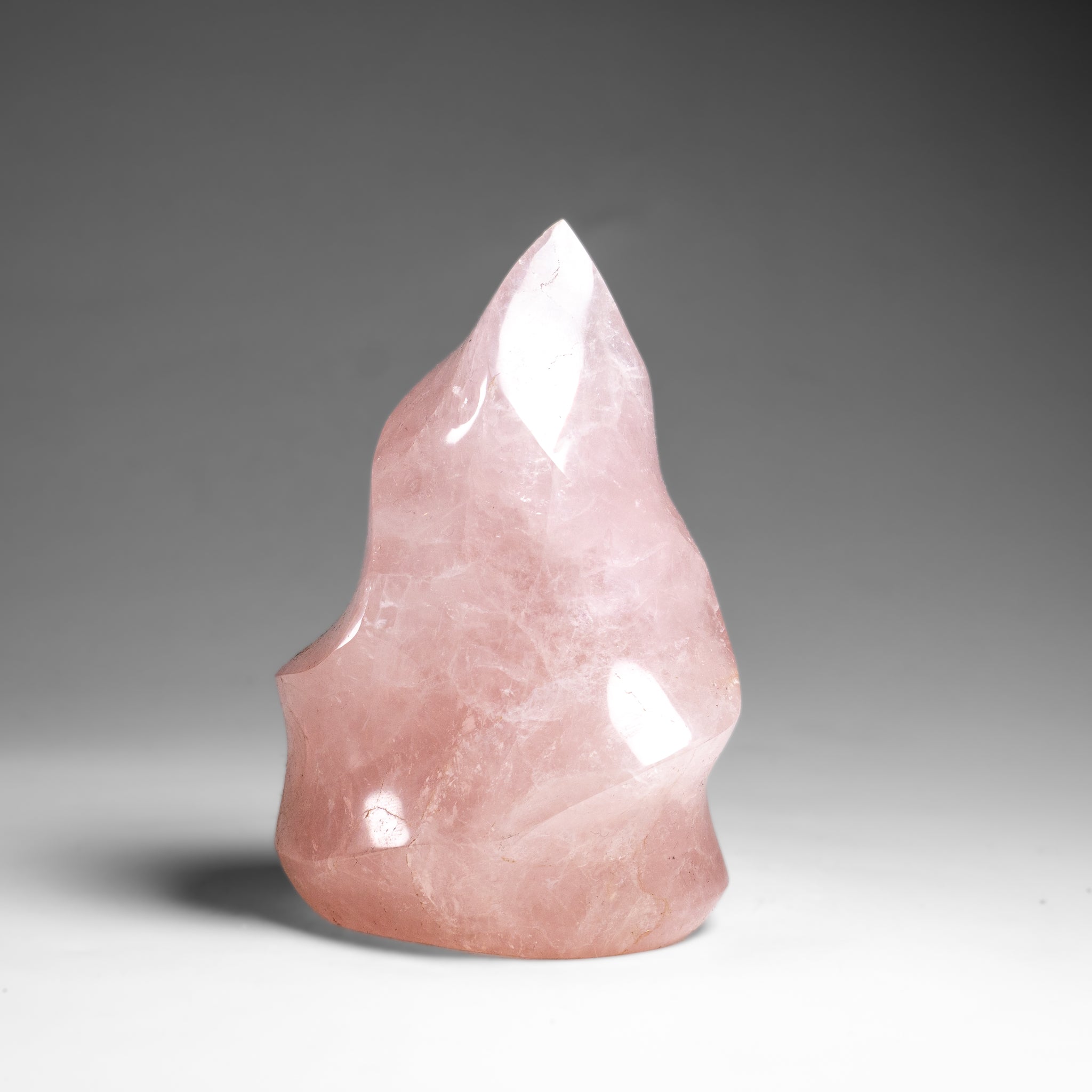 Polished Rose Quartz Flame Freeform From Brazil (1.5 lbs)