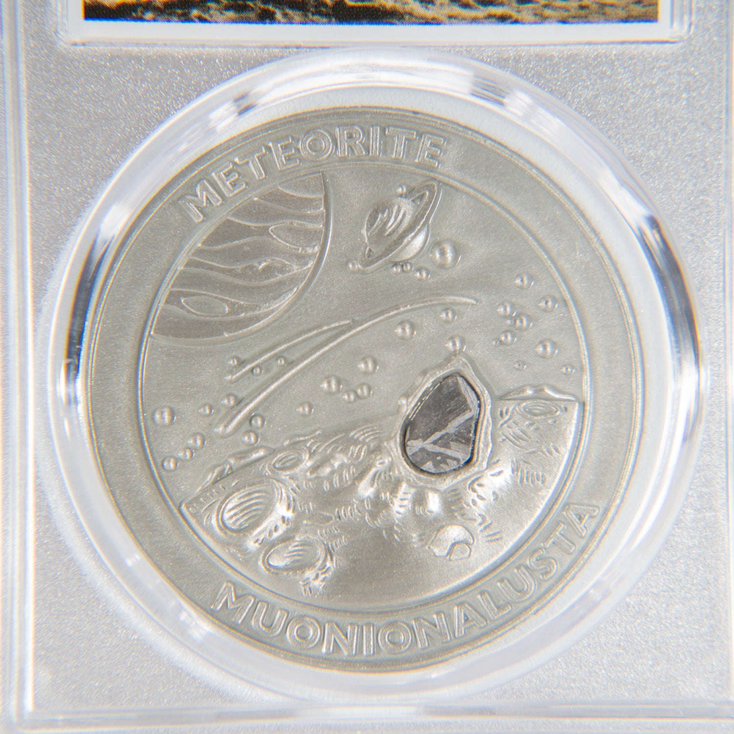 Genuine Muonionalusta Meteorite Coin (Silver)