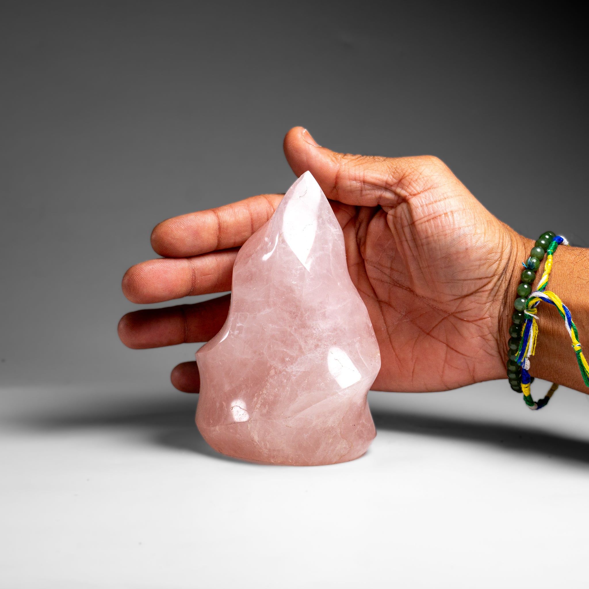 Polished Rose Quartz Flame Freeform From Brazil (1.5 lbs)