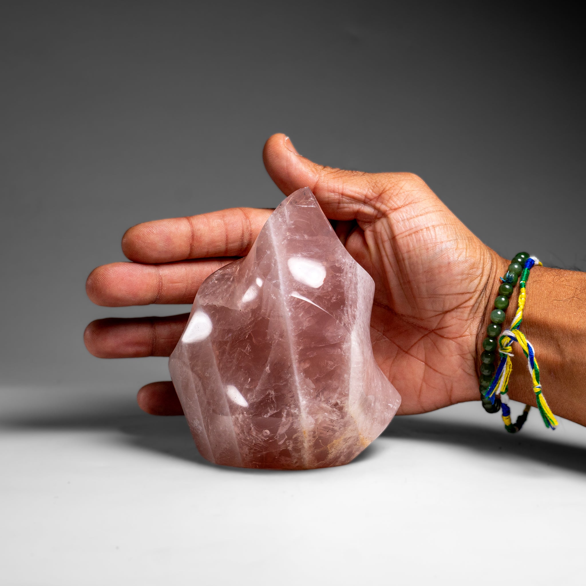 Polished Rose Quartz Flame Freeform From Brazil (1.8 lbs)