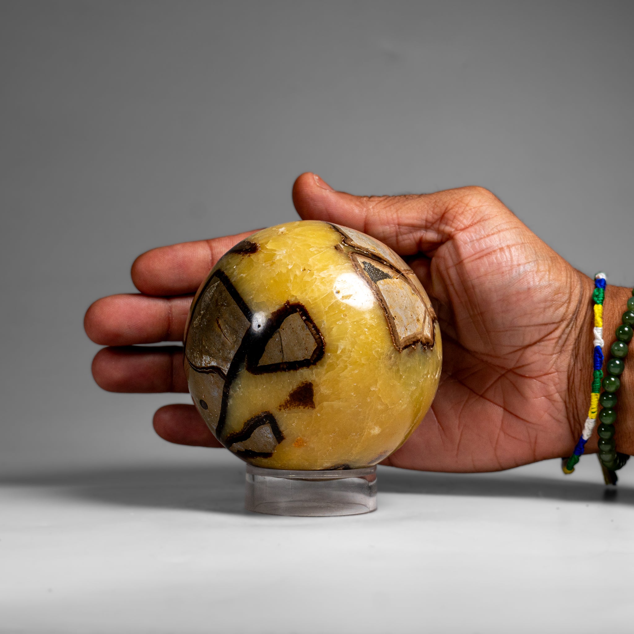 Genuine Polished Septarian Sphere from Madagascar (2 lbs)