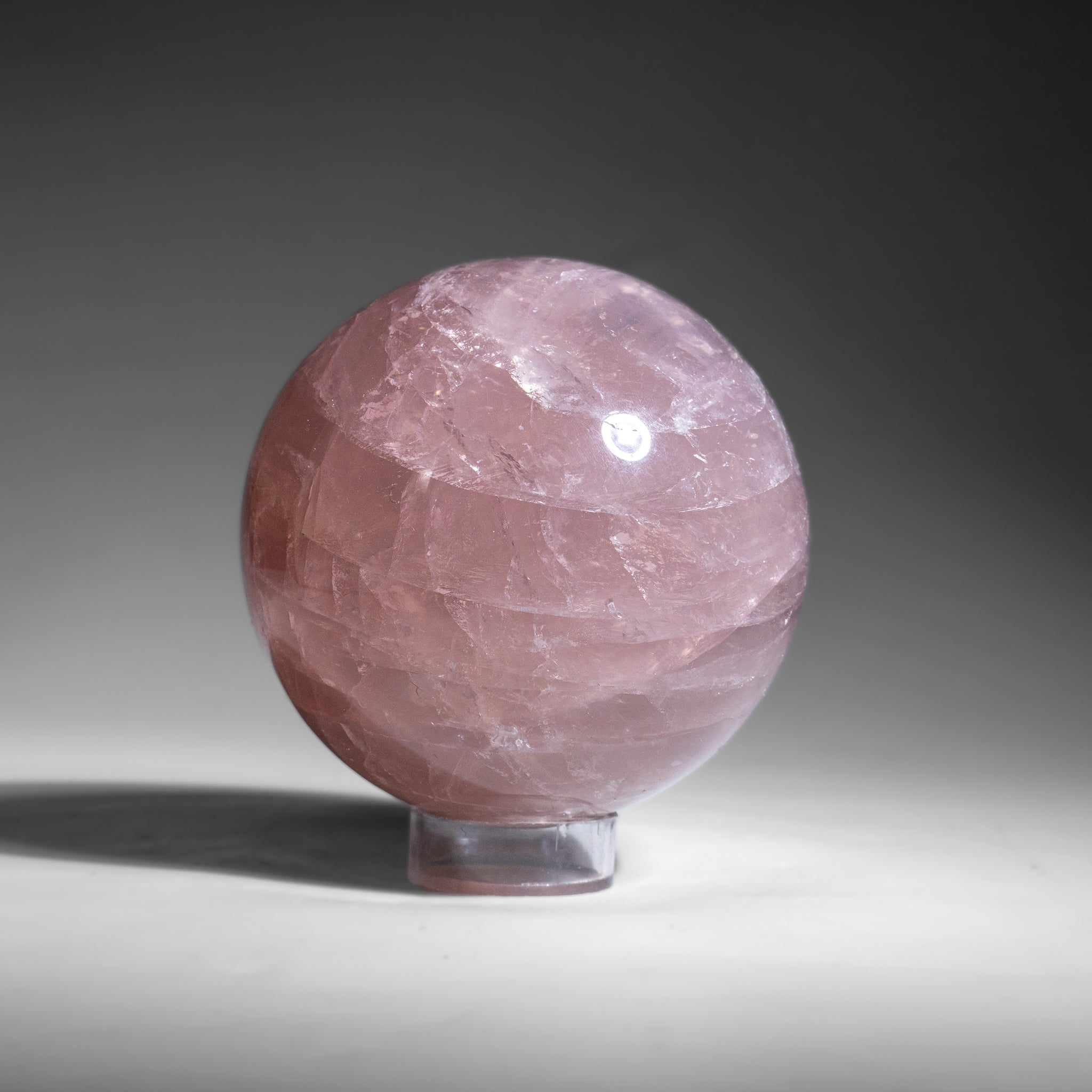Genuine Polished Rose Quartz (3.75") Sphere from Brazil (2 lbs)