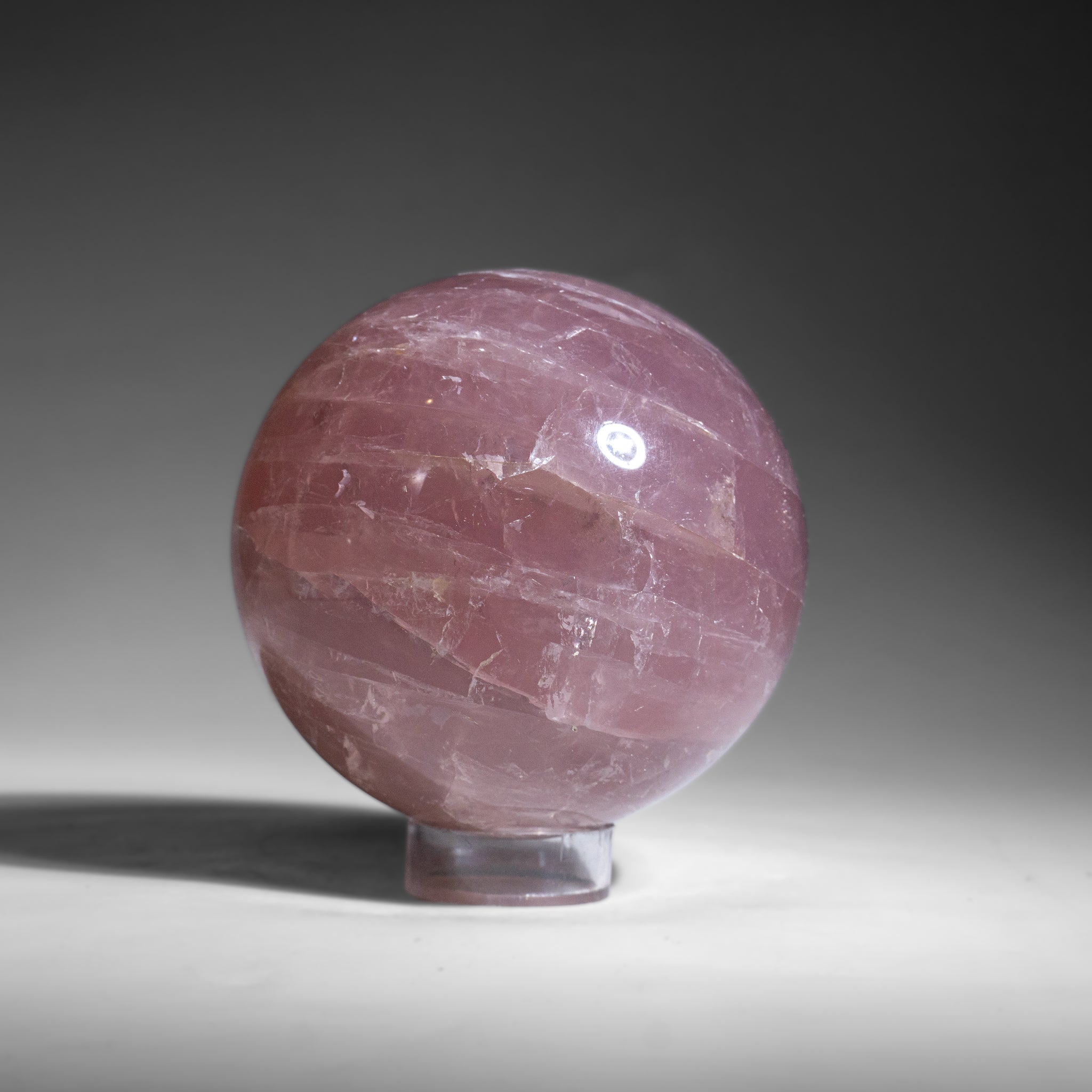 Genuine Polished Rose Quartz (3.75") Sphere from Brazil (2 lbs)