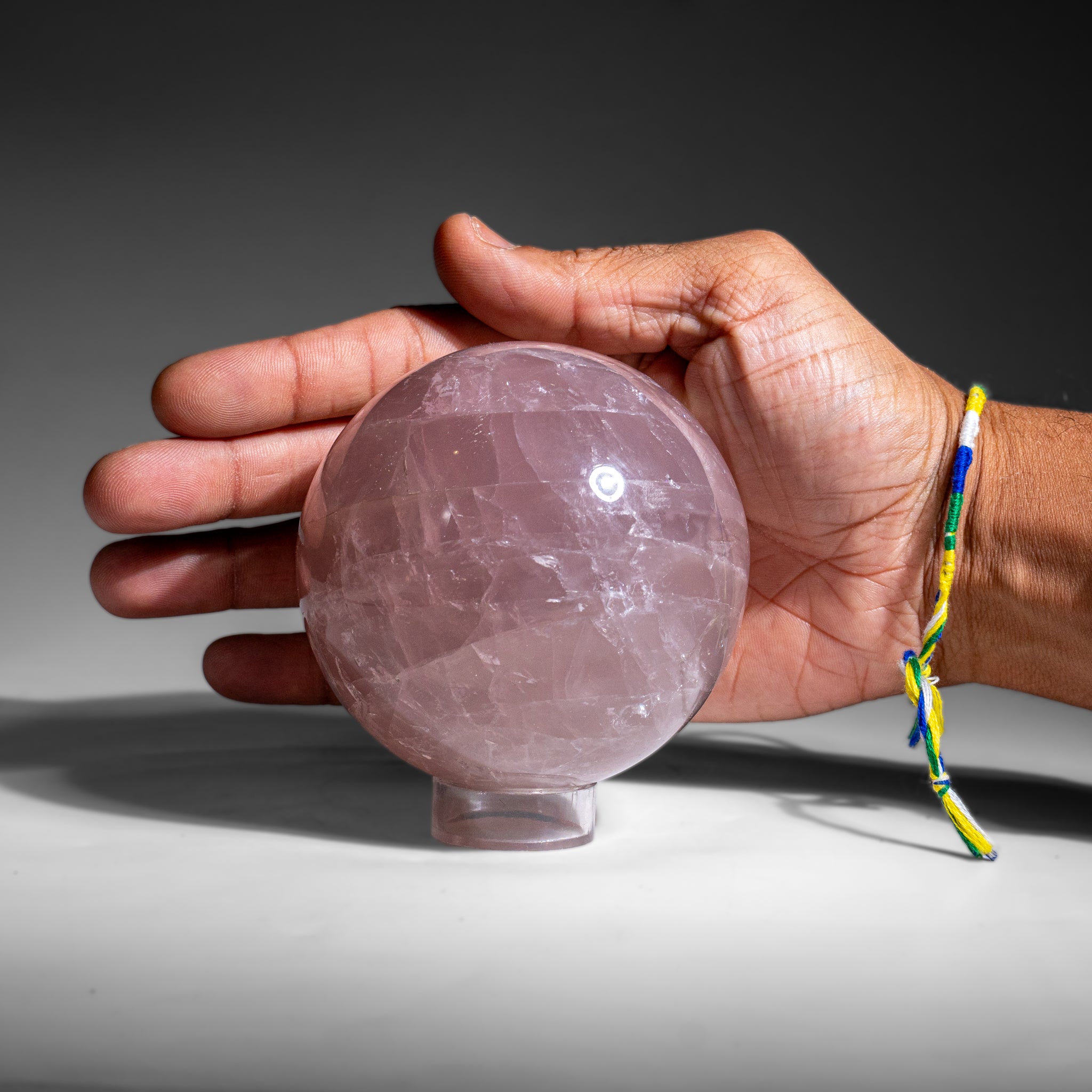 Genuine Polished Rose Quartz (3.75") Sphere from Brazil (2 lbs)