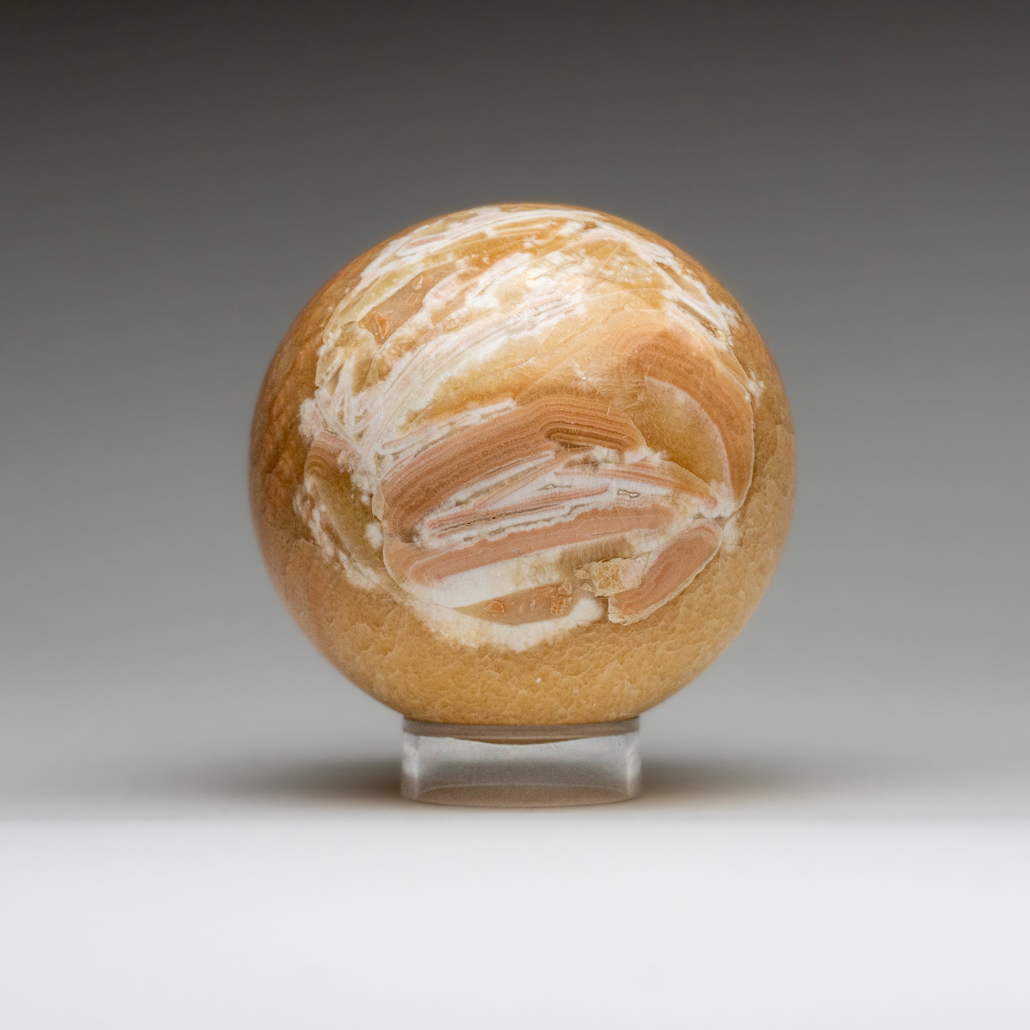 Polished Orange Onyx Sphere from Mexico (3.1 lbs)
