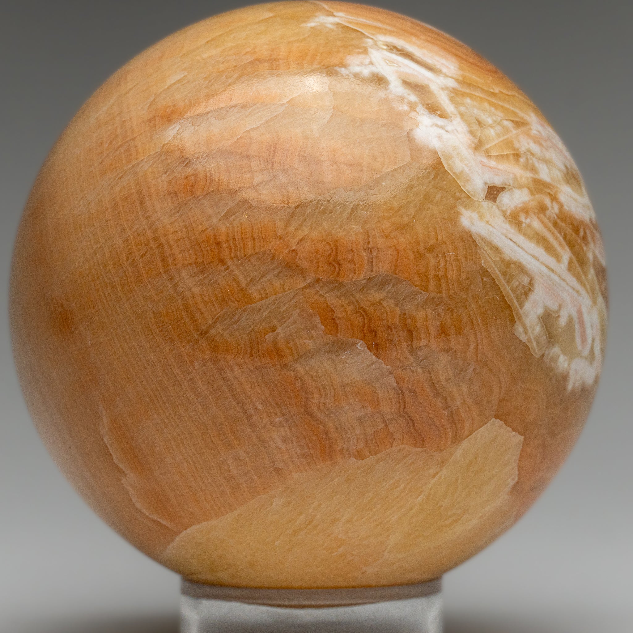 Polished Orange Onyx Sphere from Mexico (3.1 lbs)