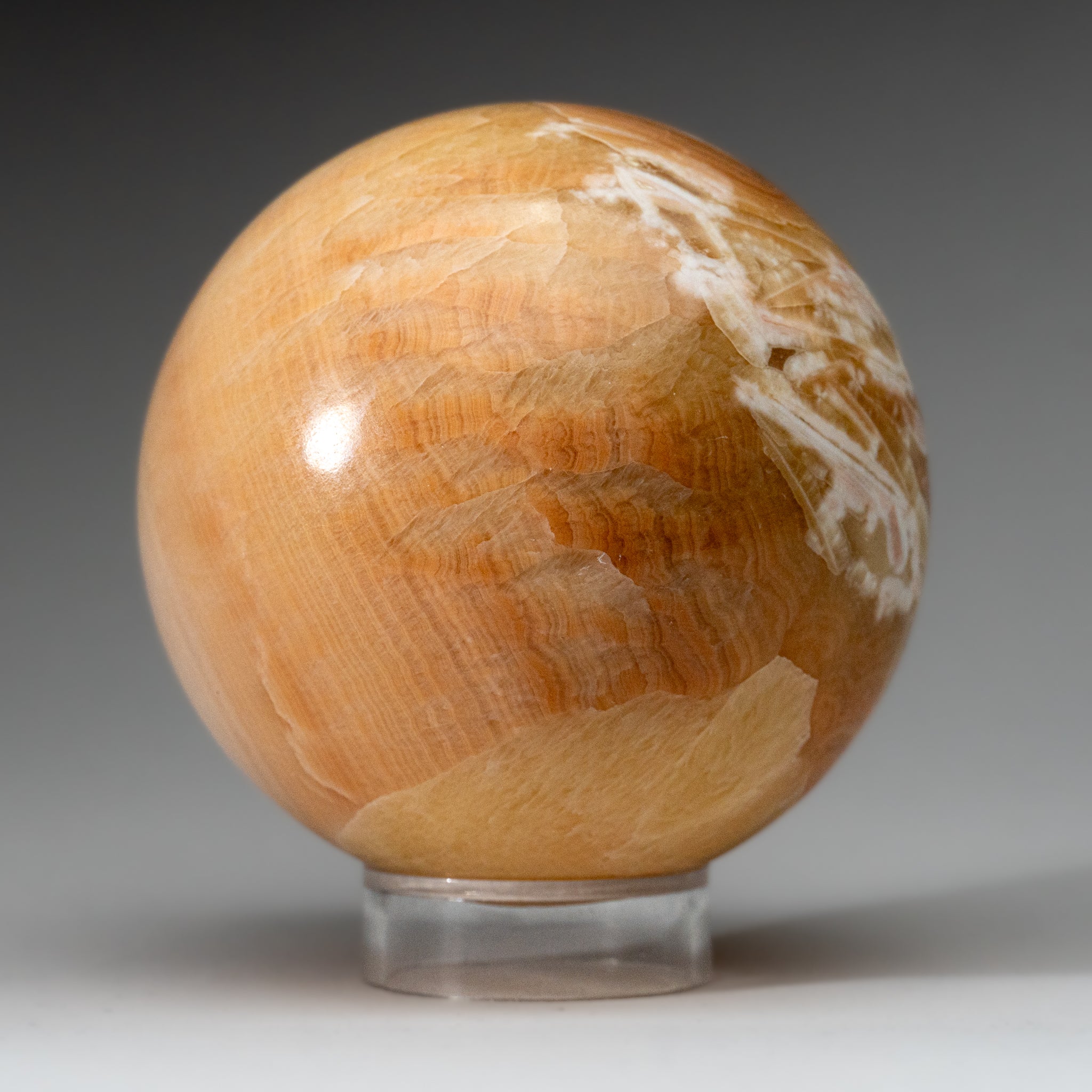 Polished Orange Onyx Sphere from Mexico (3.1 lbs)