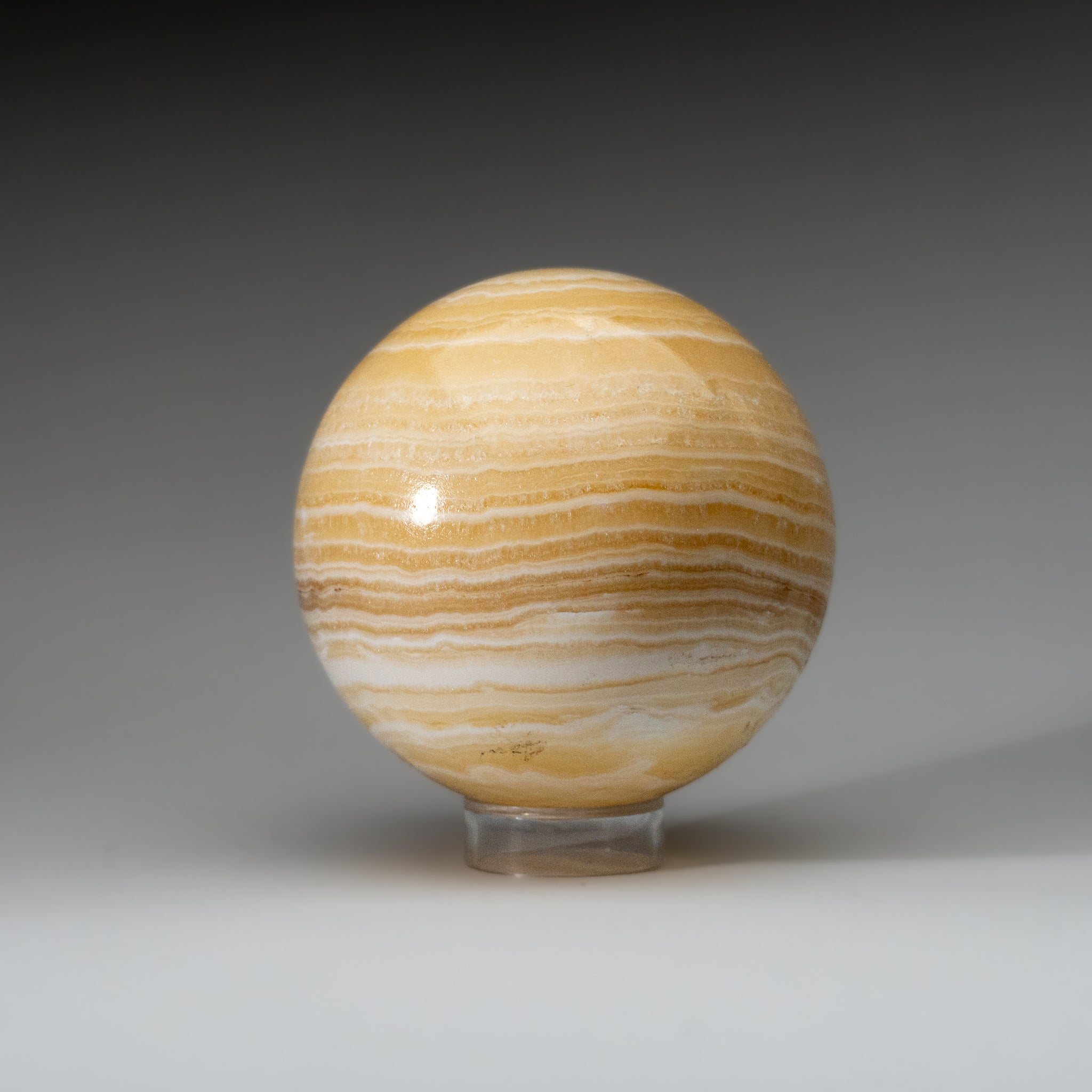 Polished Yellow Banded Onyx Sphere from Mexico (5 lbs)