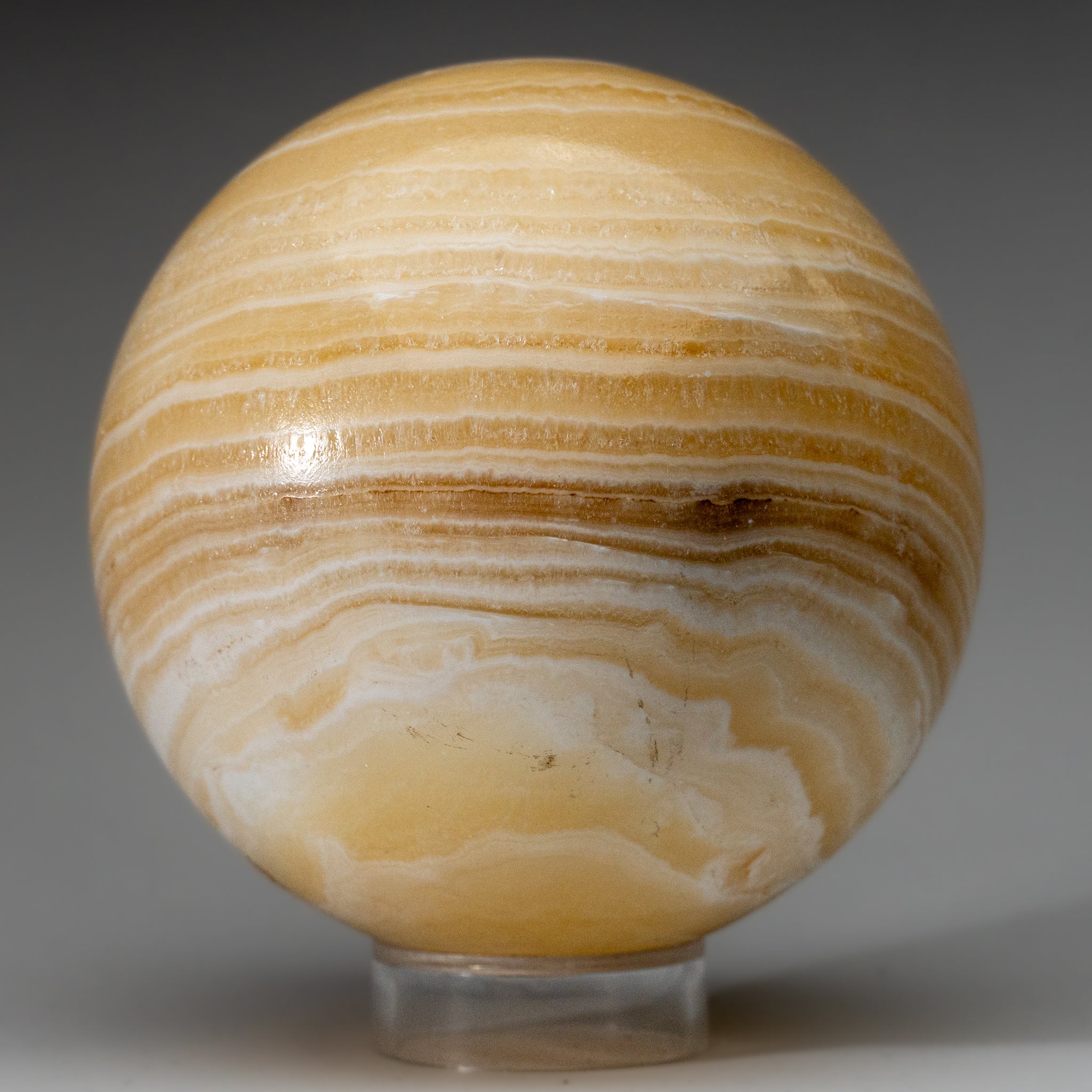 Polished Yellow Banded Onyx Sphere from Mexico (5 lbs)
