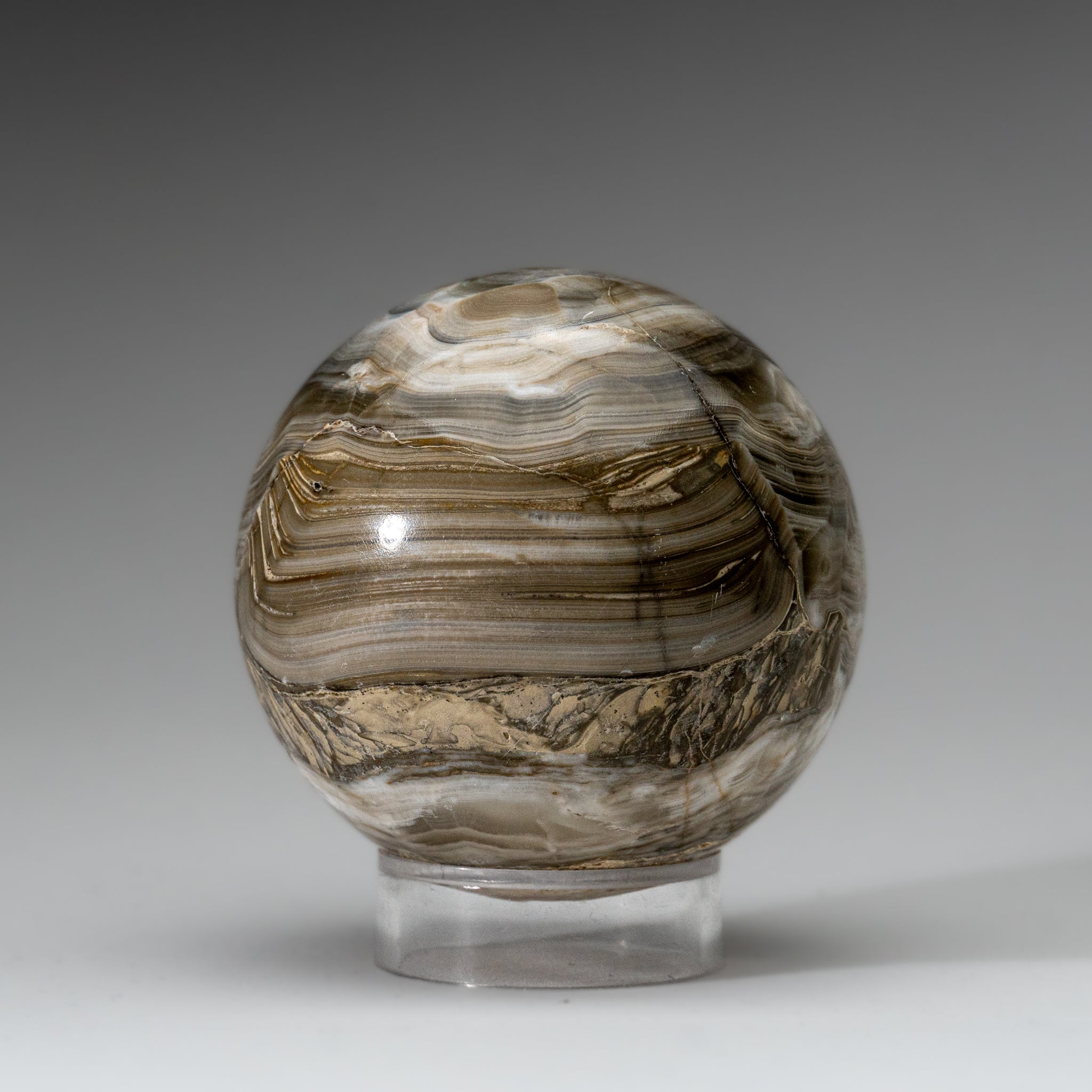 Polished Banded Onyx Sphere from Mexico (1.5 lbs)