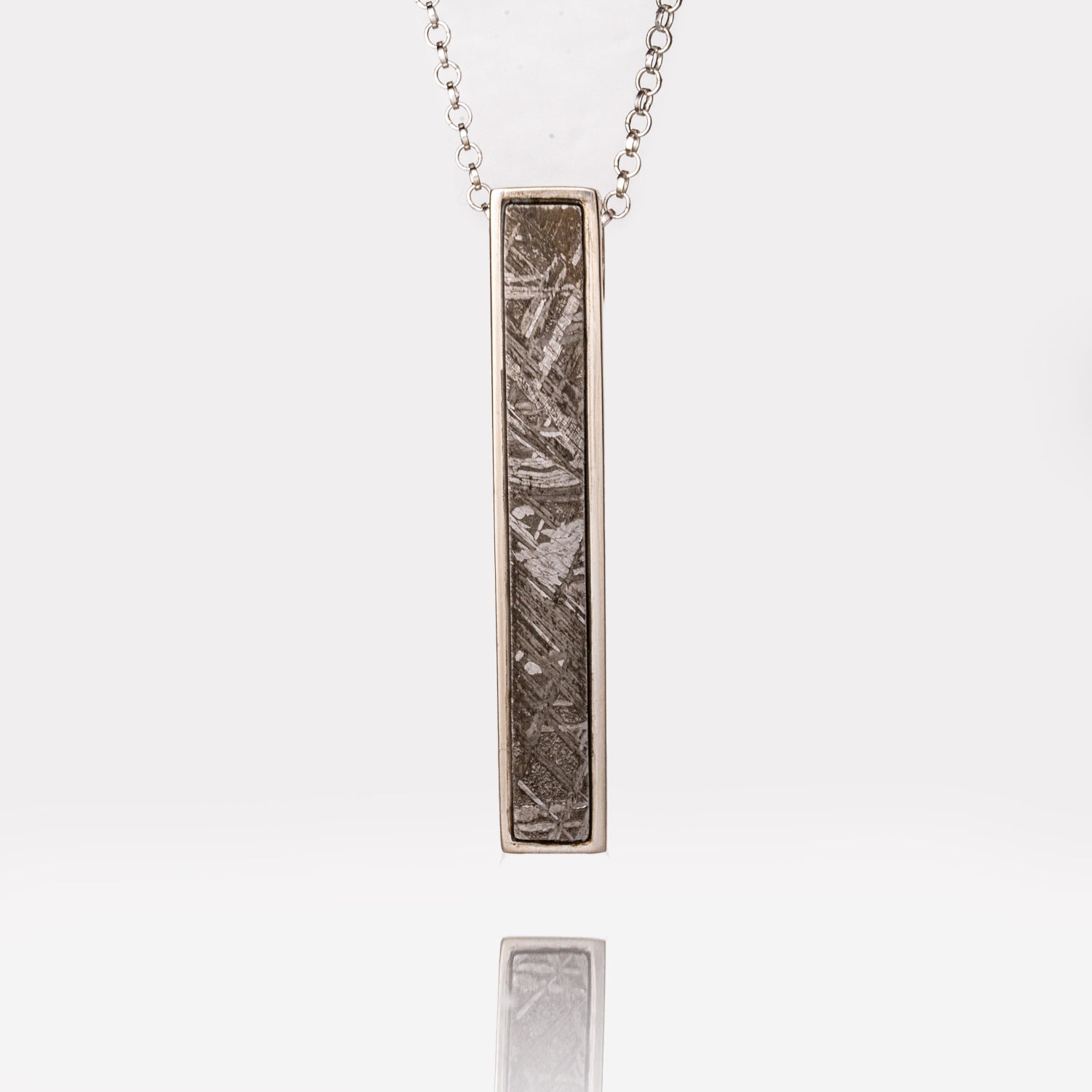 Genuine Seymchan Meteorite Sterling Silver Pendant with 18" Sterling Silver Chain