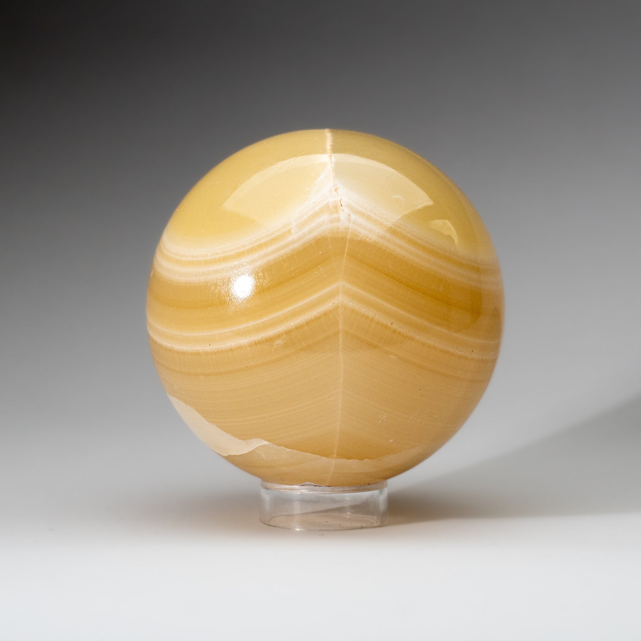 Polished Yellow Banded Onyx Sphere from Mexico (6 lbs)