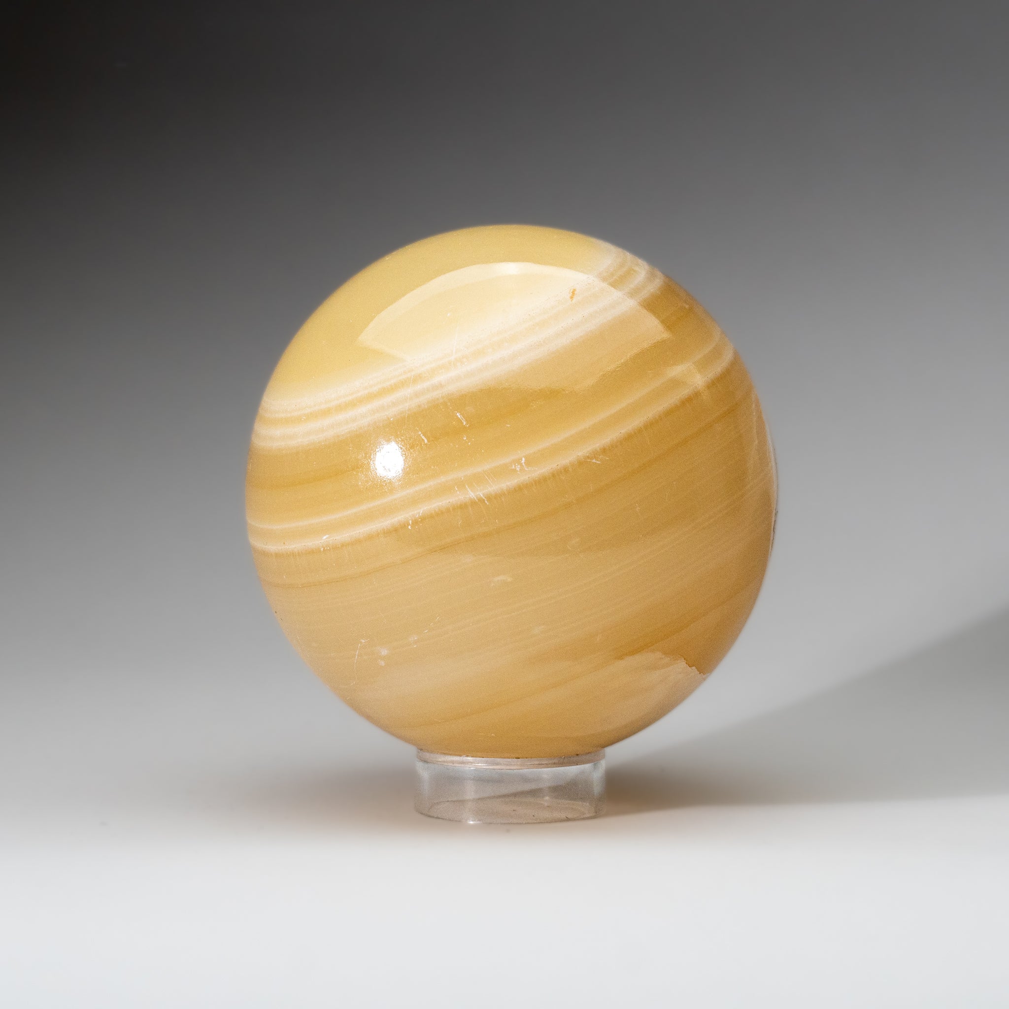 Polished Yellow Banded Onyx Sphere from Mexico (6 lbs)