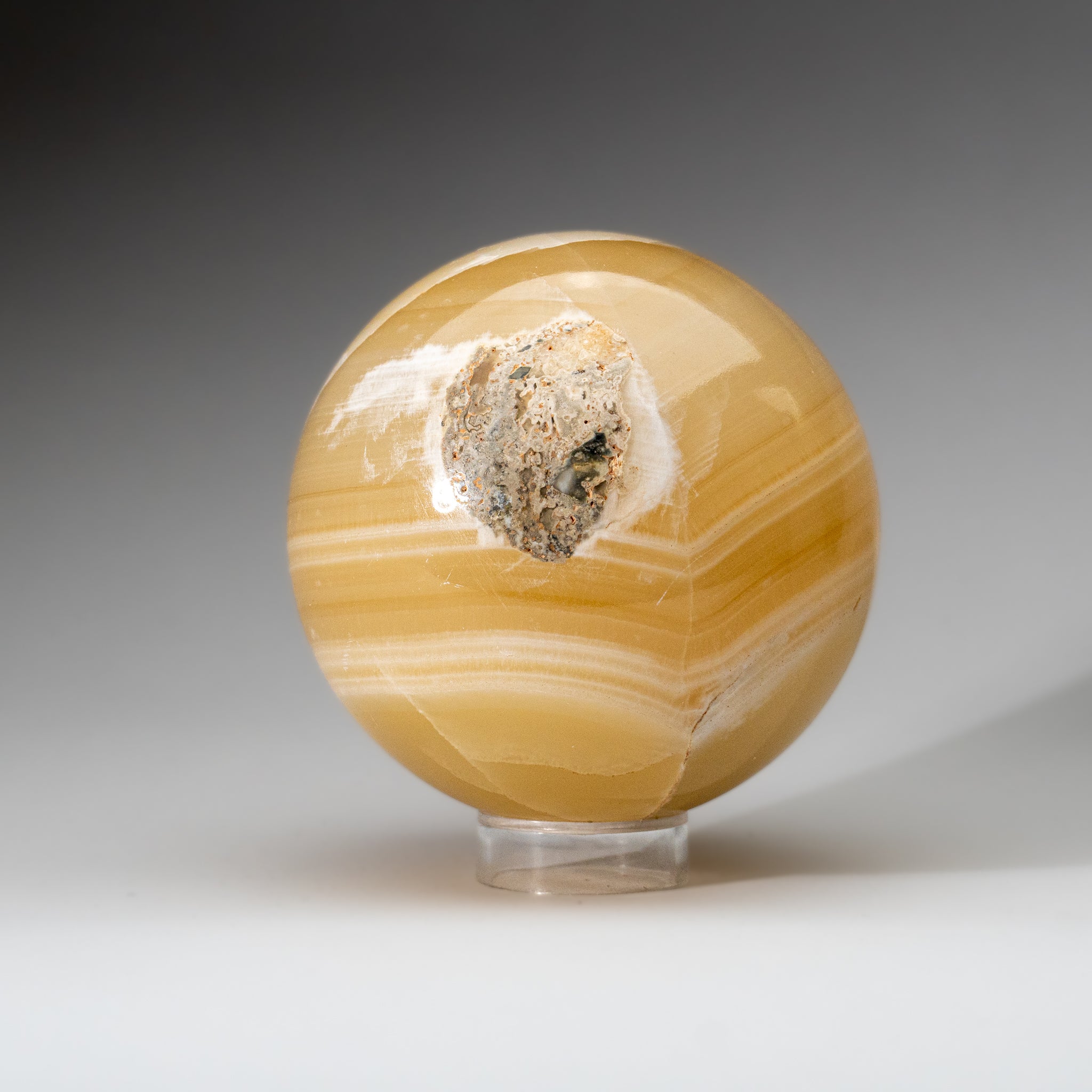 Polished Yellow Banded Onyx Sphere from Mexico (6 lbs)