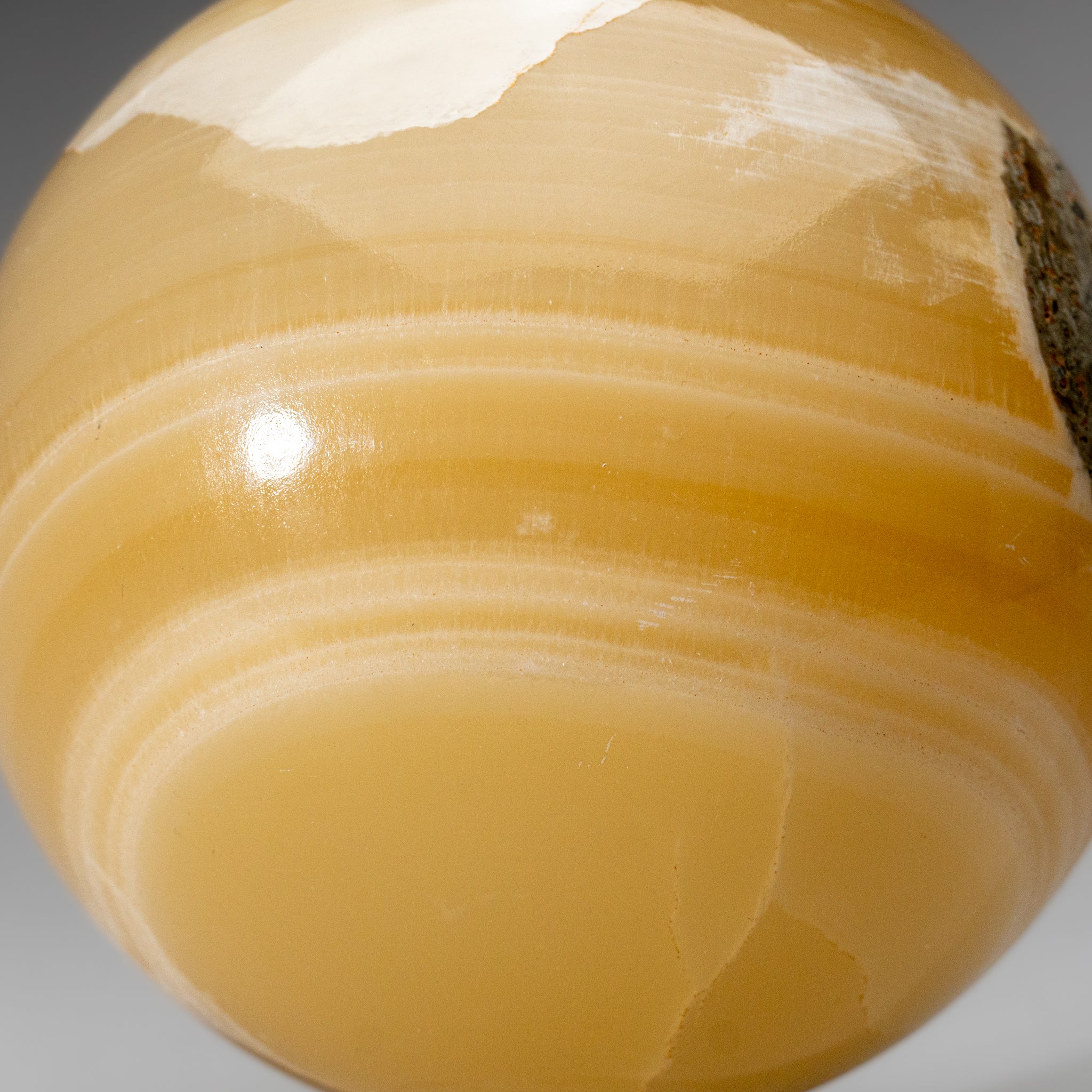 Polished Yellow Banded Onyx Sphere from Mexico (6 lbs)