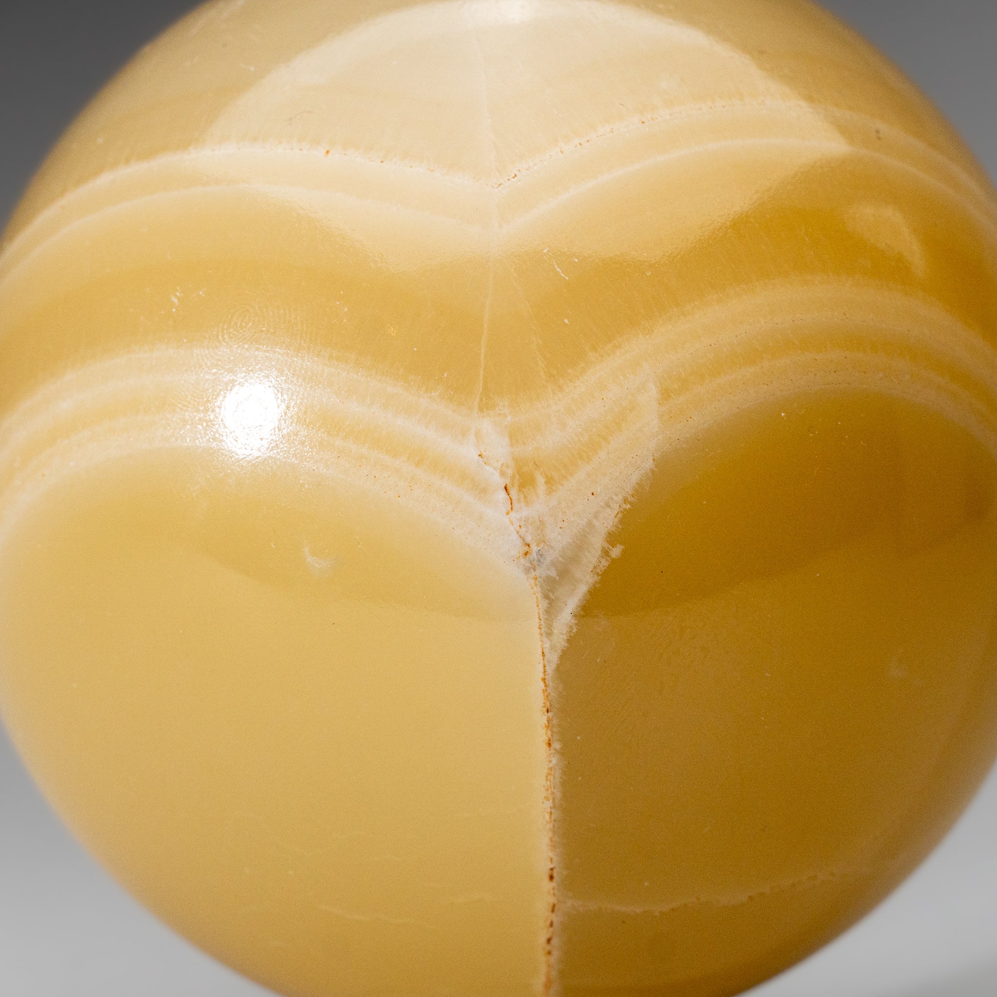 Polished Yellow Banded Onyx Sphere from Mexico (6 lbs)