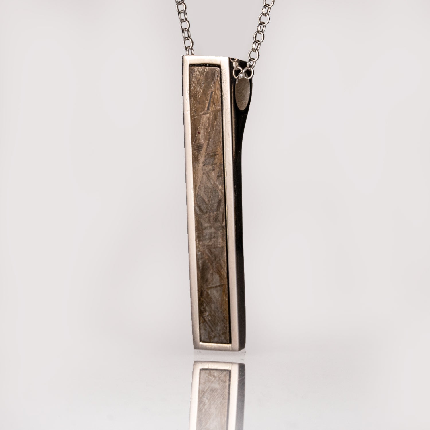 Genuine Seymchan Meteorite Sterling Silver Pendant with 18" Sterling Silver Chain