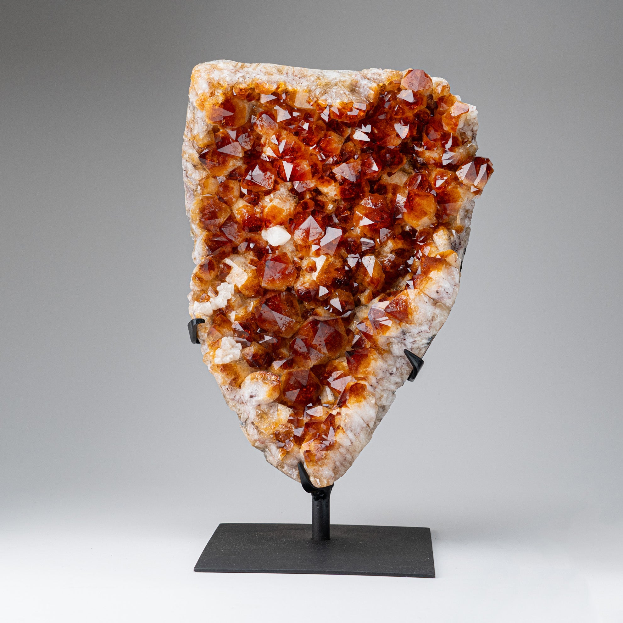 Genuine Citrine Quartz Crystal Cluster on Metal Stand (18", 22.5 lbs)