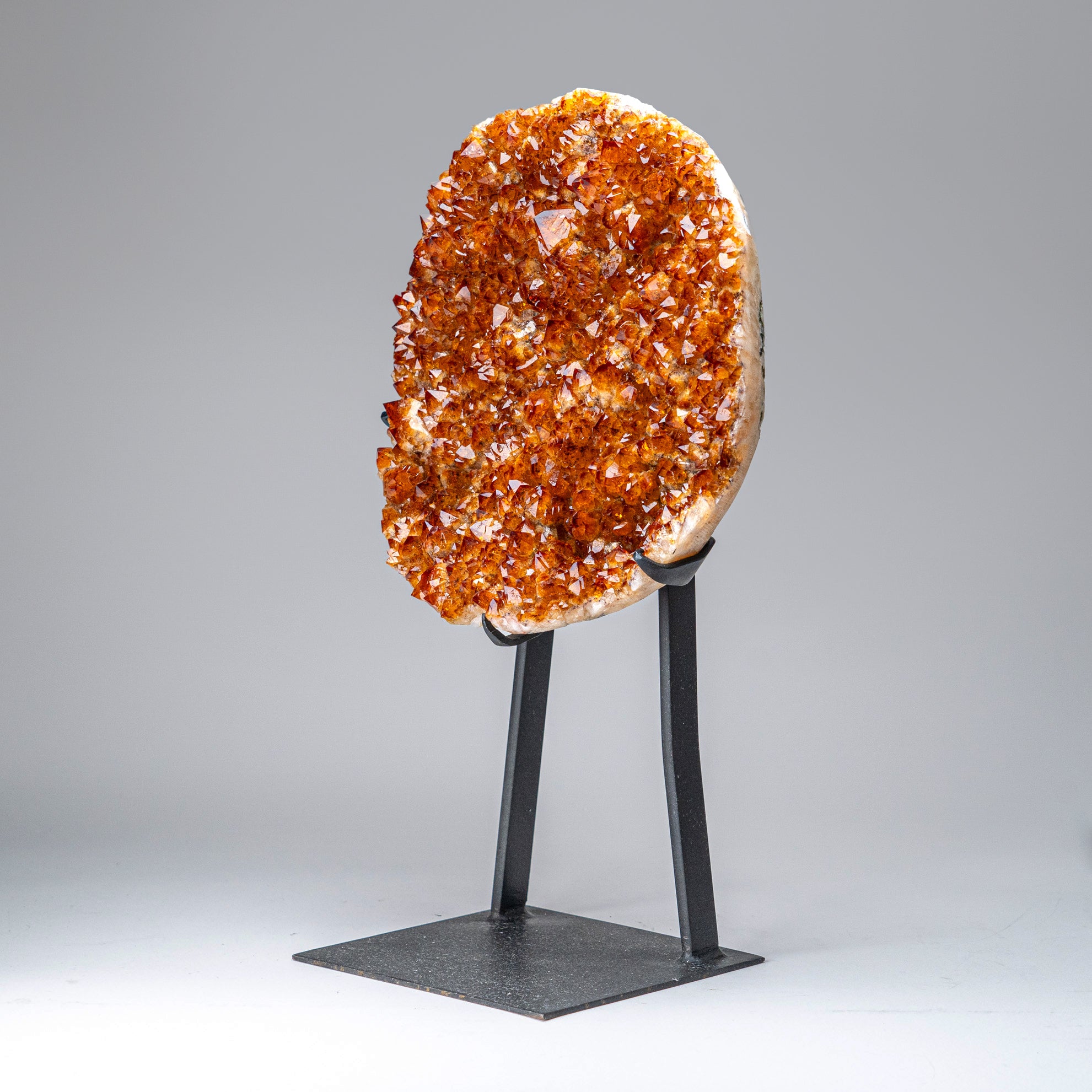 Genuine Citrine Quartz Crystal Cluster on Metal Stand (21", 19.5 lbs)