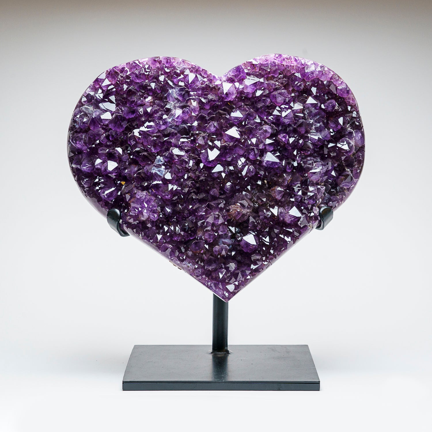 Genuine Amethyst Crystal Cluster Heart on Stand from Brazil (57 lbs)