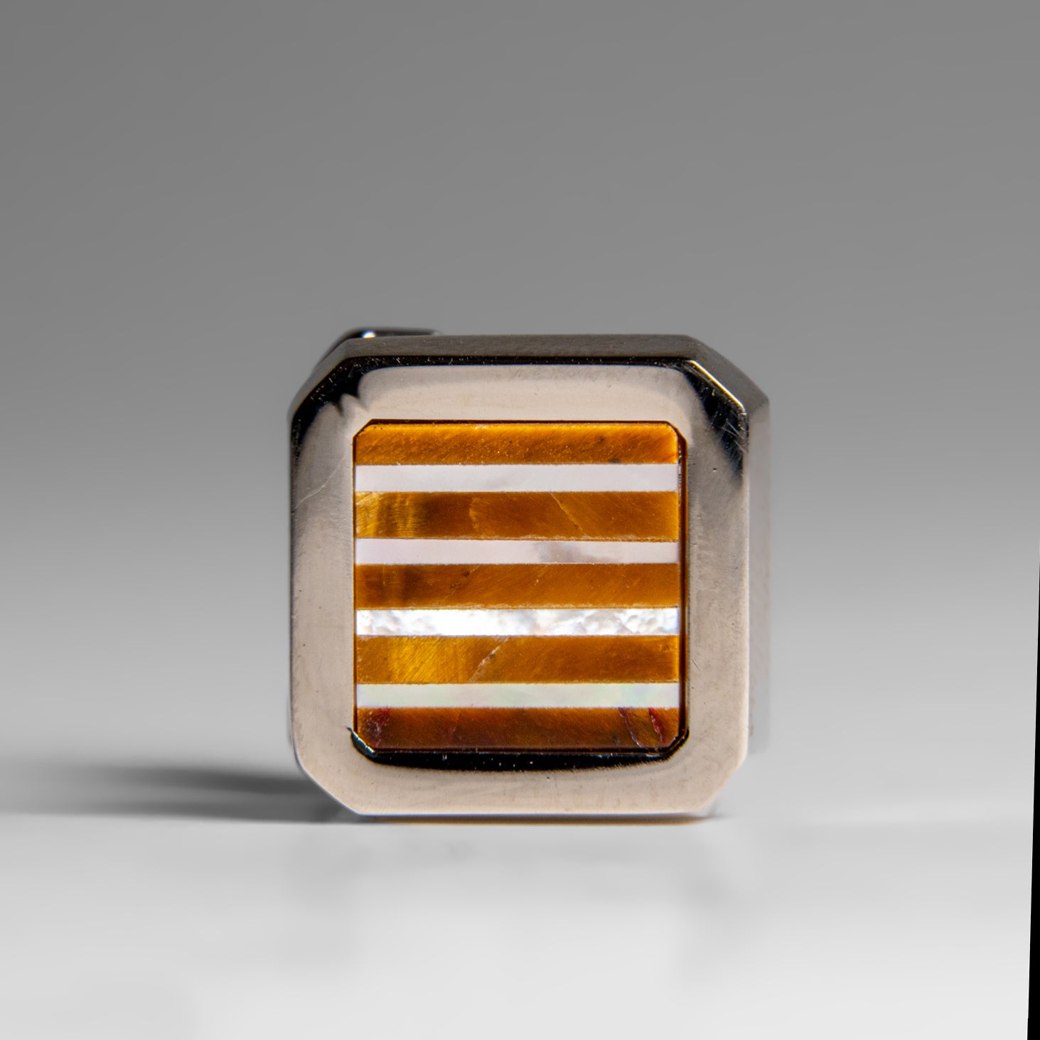 Genuine Stainless Steel Tigers Eye Cufflink