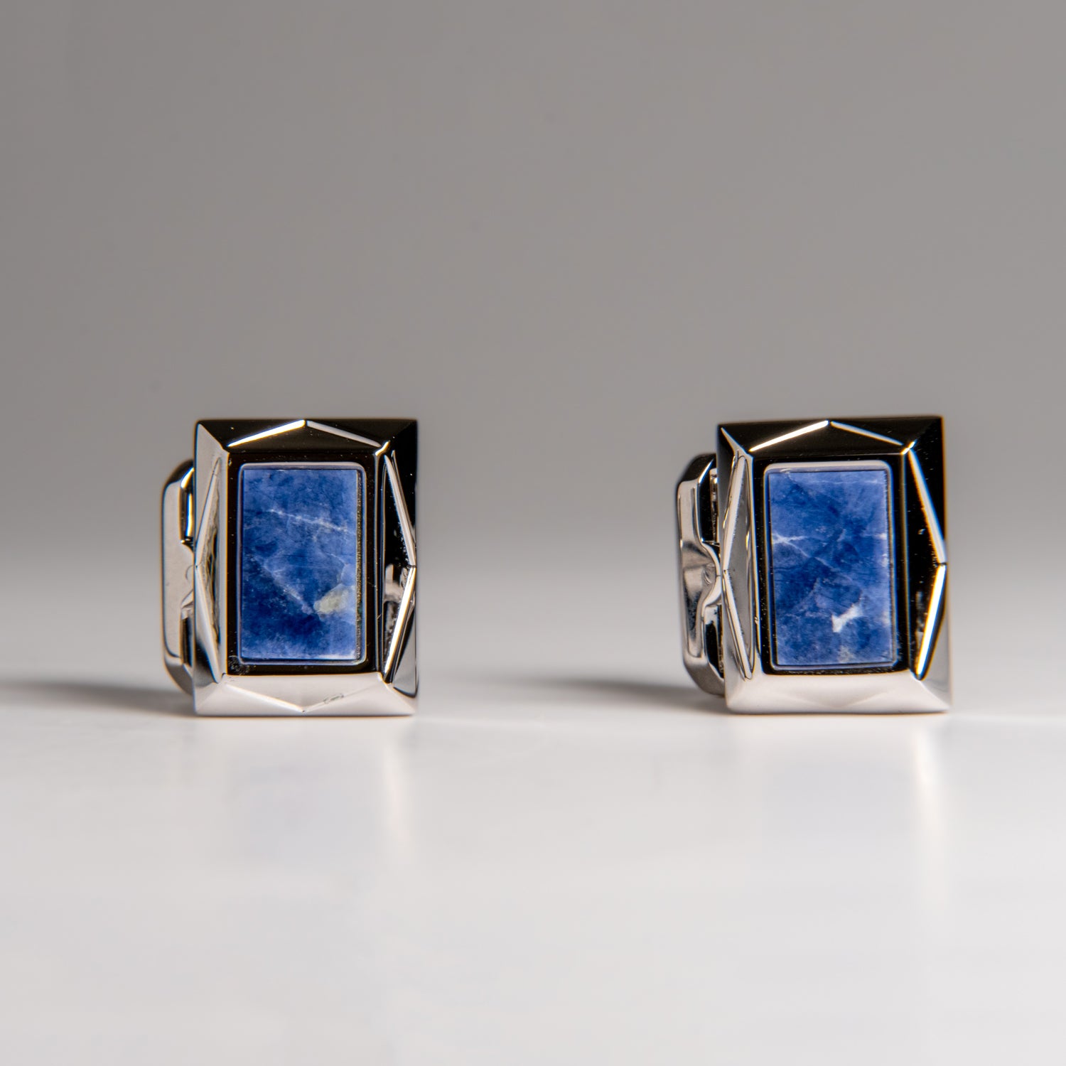 Genuine Stainless Steel Sodalite Cufflink
