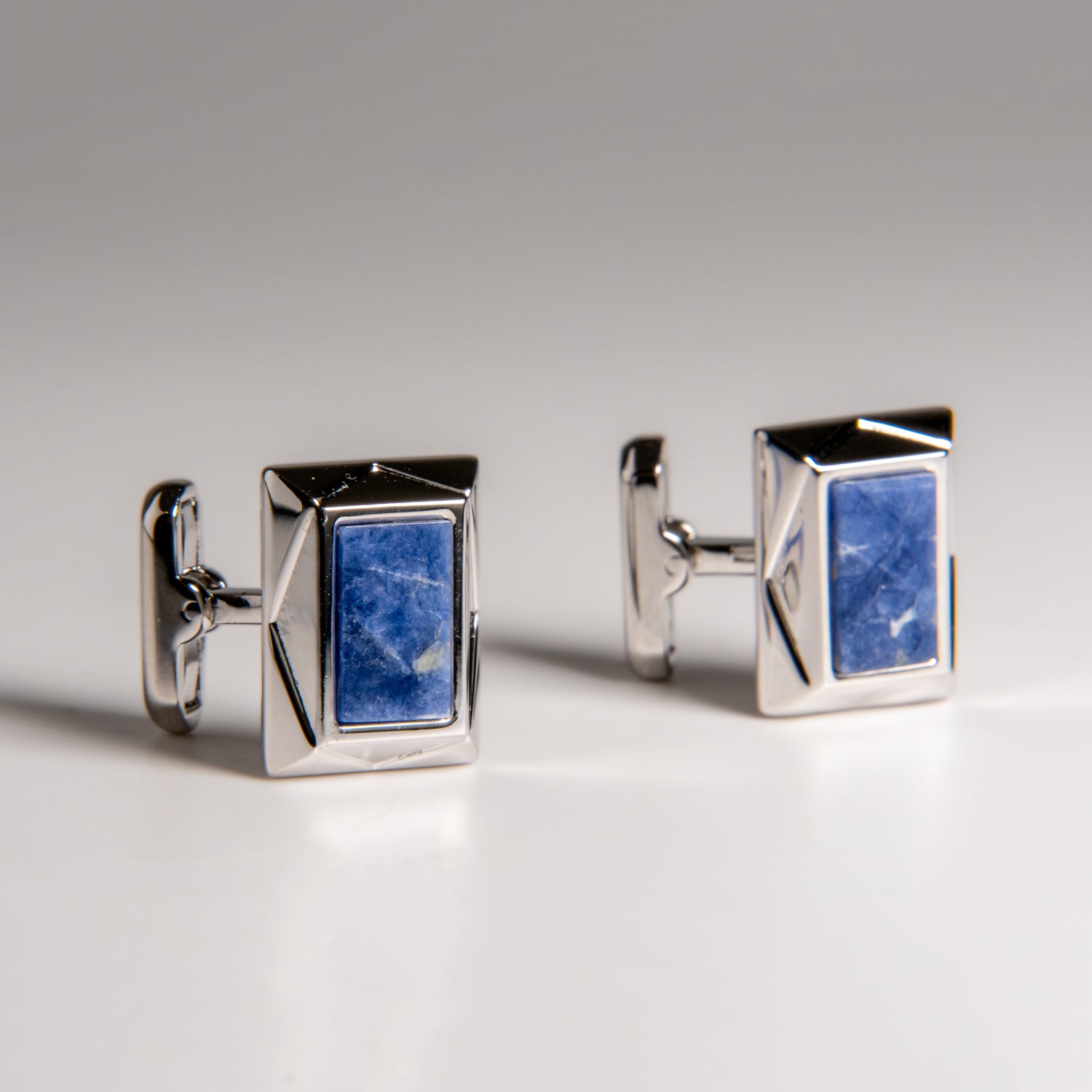 Genuine Stainless Steel Sodalite Cufflink