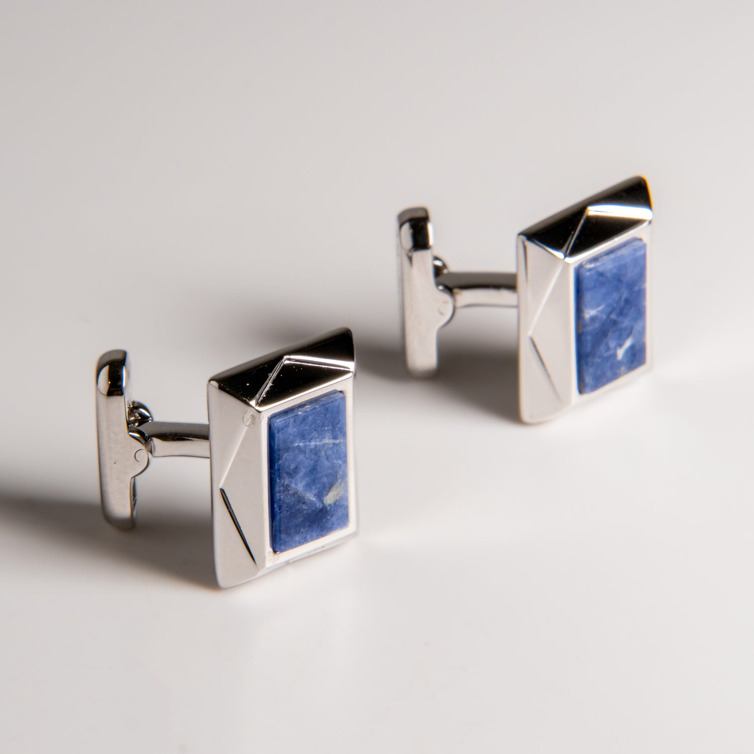 Genuine Stainless Steel Sodalite Cufflink
