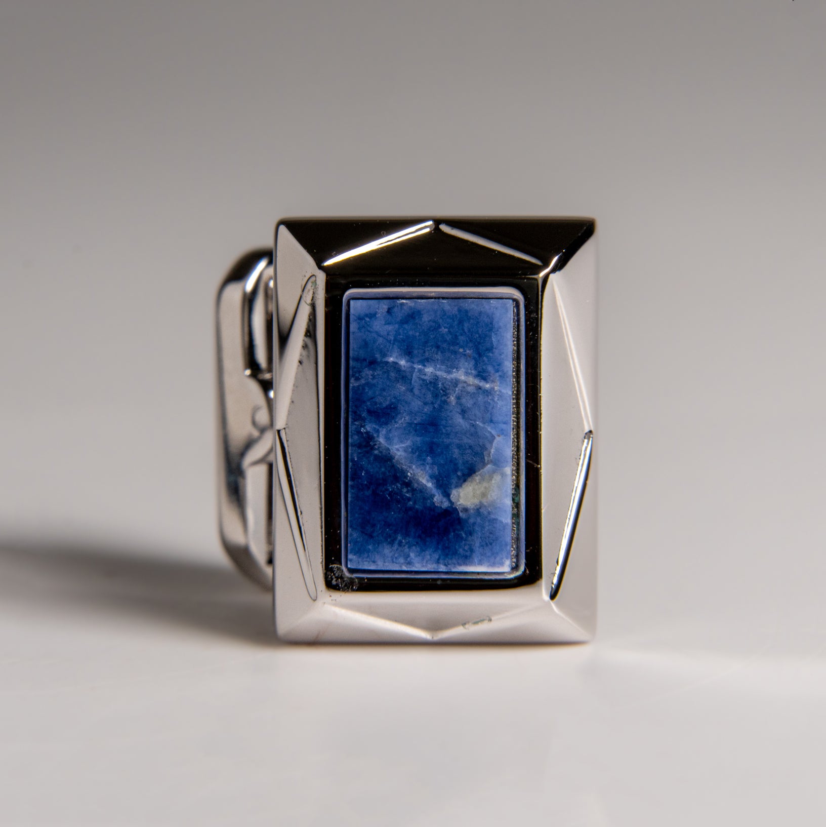 Genuine Stainless Steel Sodalite Cufflink