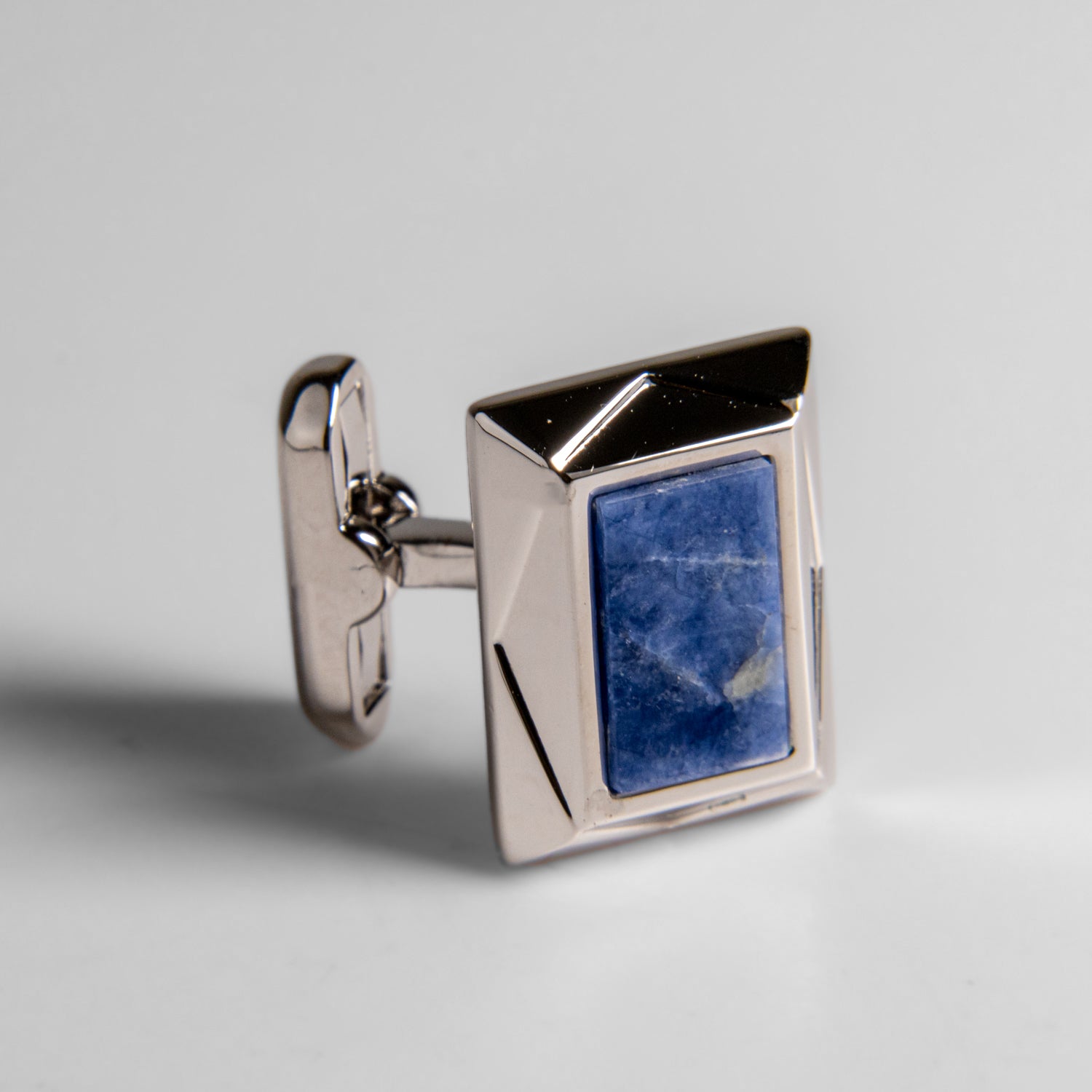 Genuine Stainless Steel Sodalite Cufflink