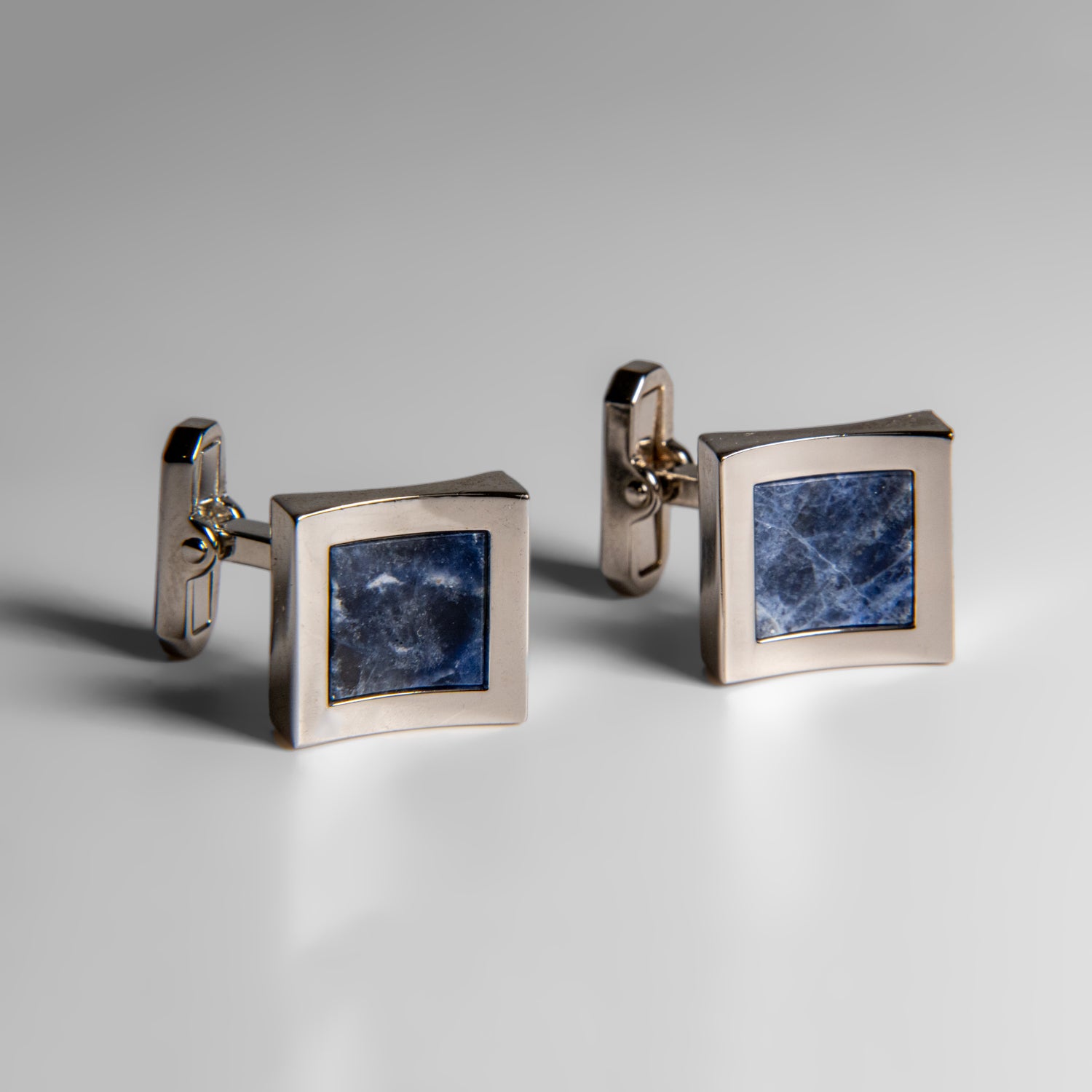 Genuine Stainless Steel Sodalite Cufflink