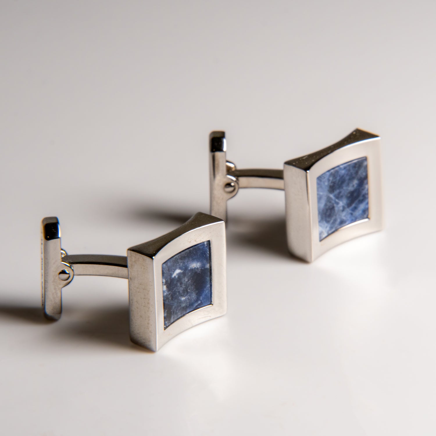 Genuine Stainless Steel Sodalite Cufflink