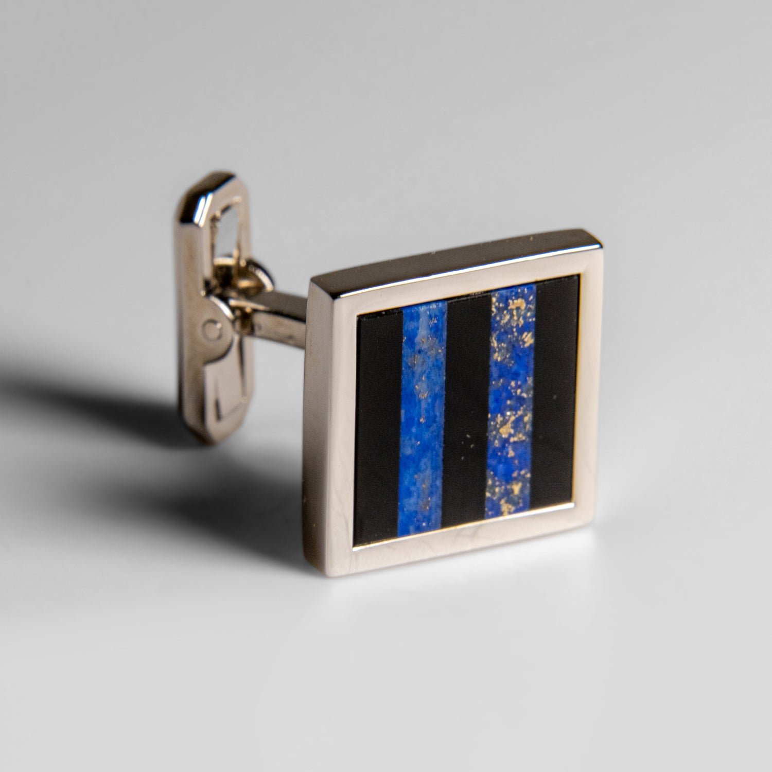 Genuine Stainless Steel Lapis with Onyx Cufflink