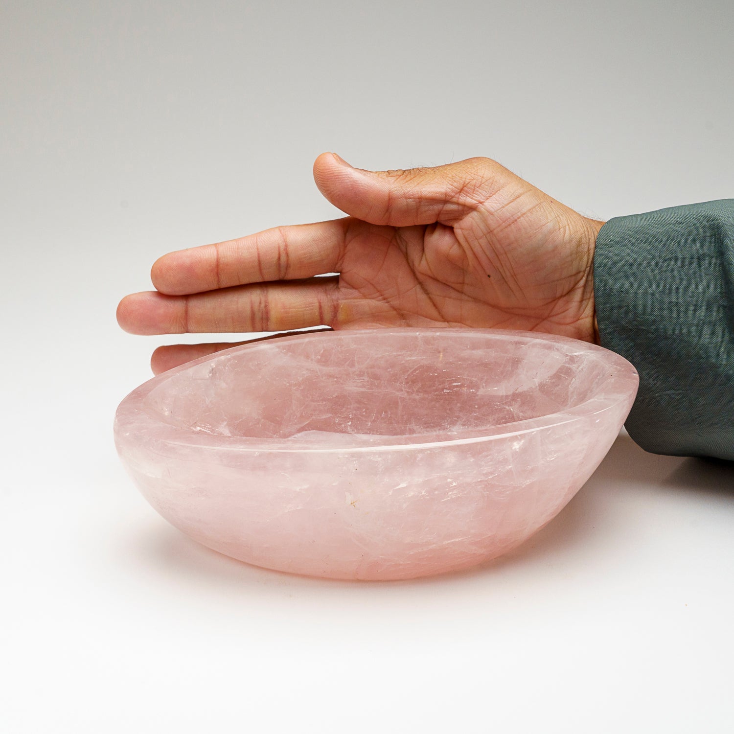 Genuine Polished Rose Quartz Bowl from Brazil (2.9 lbs)