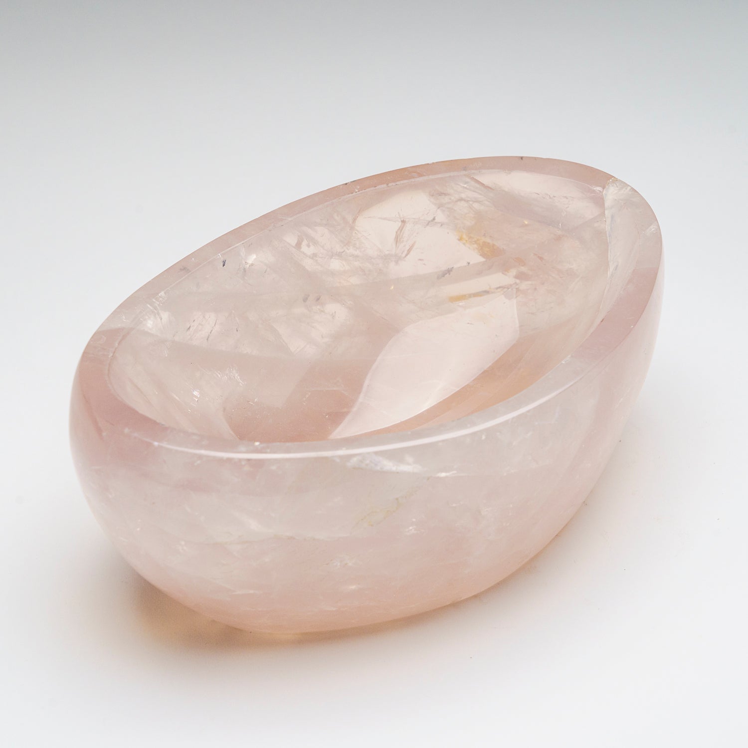 Genuine Polished Rose Quartz Bowl from Brazil (4.75 lbs)