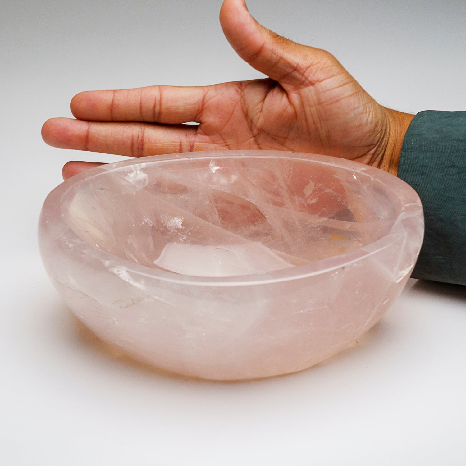 Genuine Polished Rose Quartz Bowl from Brazil (4.75 lbs)