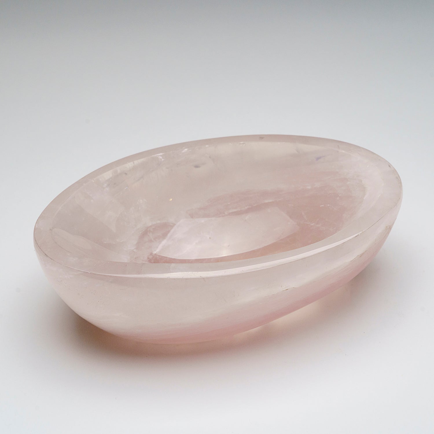 Genuine Polished Rose Quartz Bowl from Brazil (3.2 lbs)