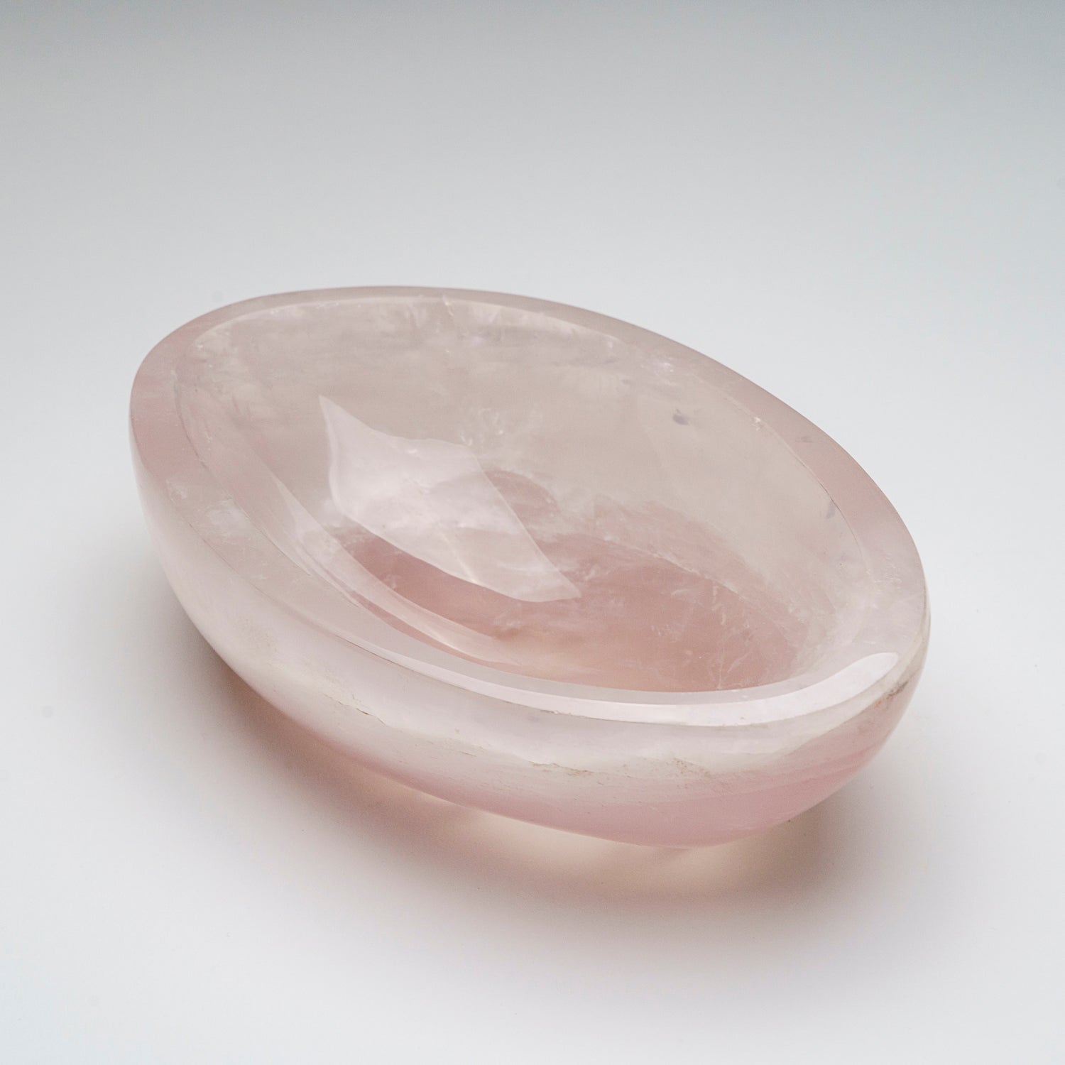 Genuine Polished Rose Quartz Bowl from Brazil (3.2 lbs)