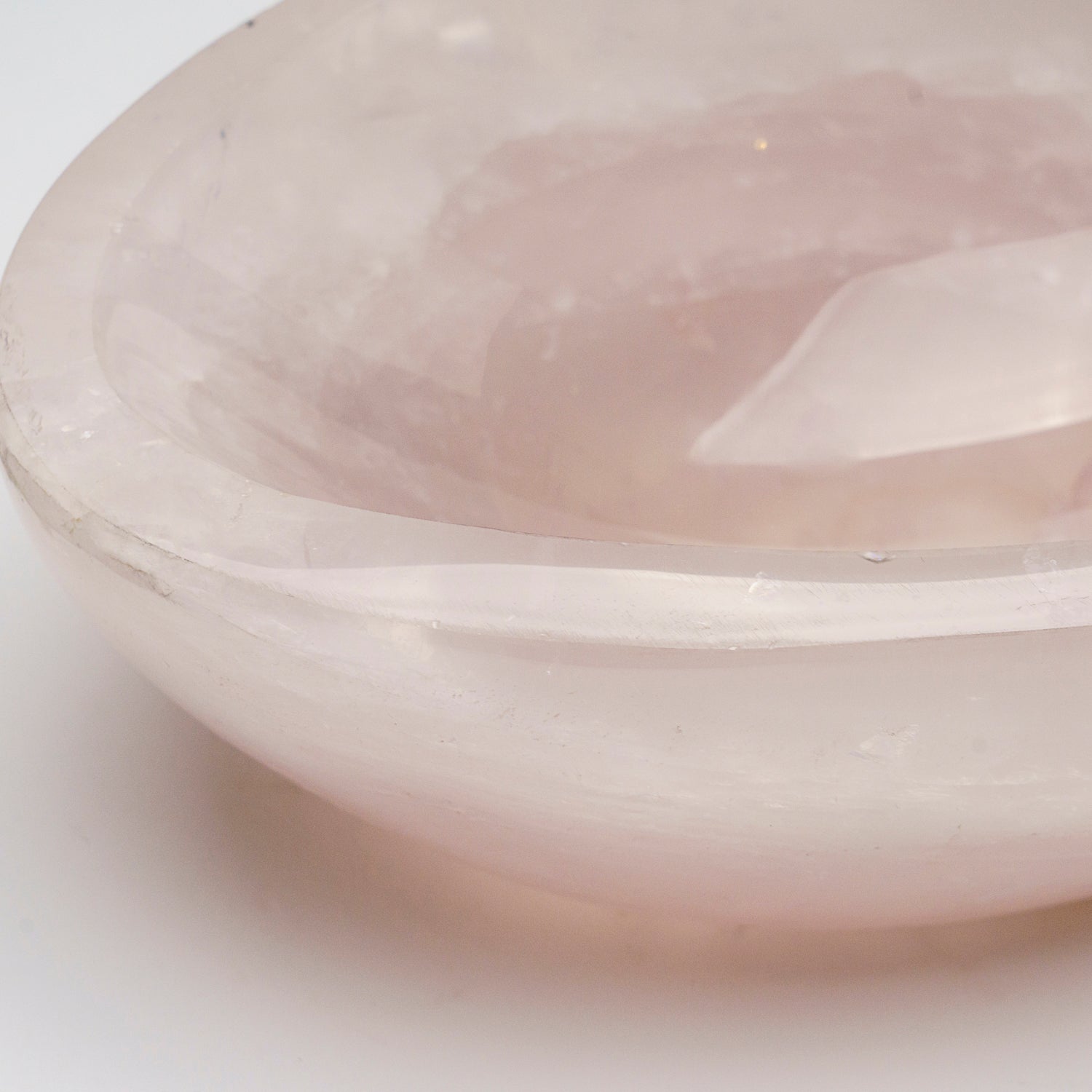 Genuine Polished Rose Quartz Bowl from Brazil (3.2 lbs)