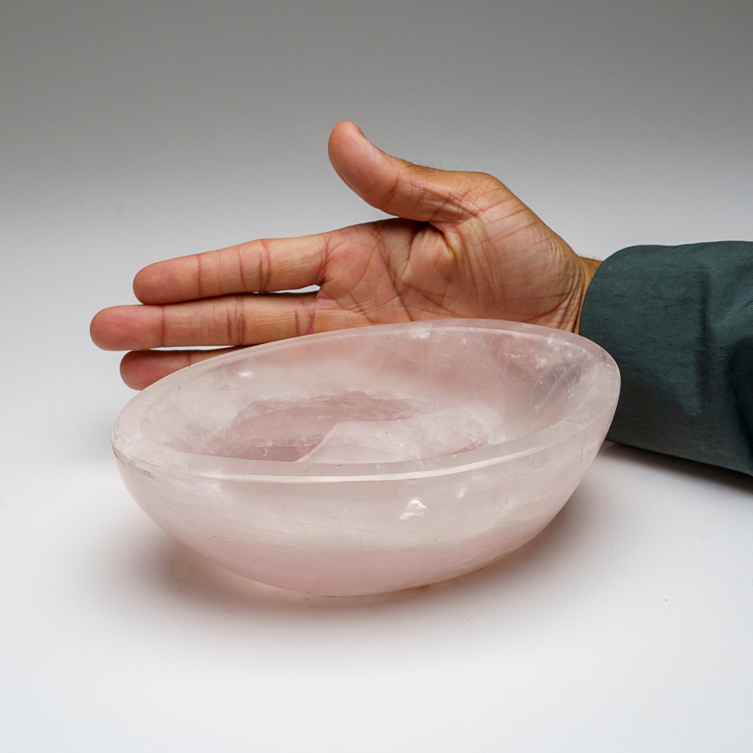 Genuine Polished Rose Quartz Bowl from Brazil (3.2 lbs)