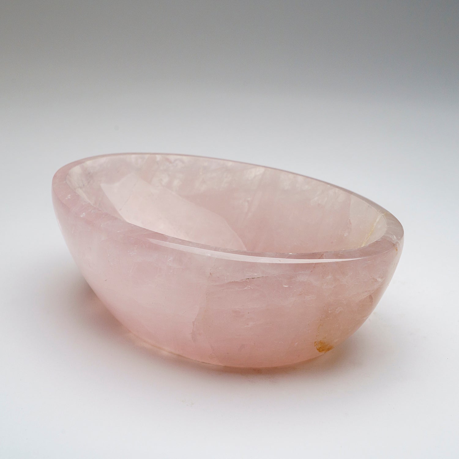 Genuine Polished Rose Quartz Bowl from Brazil (3.4 lbs)