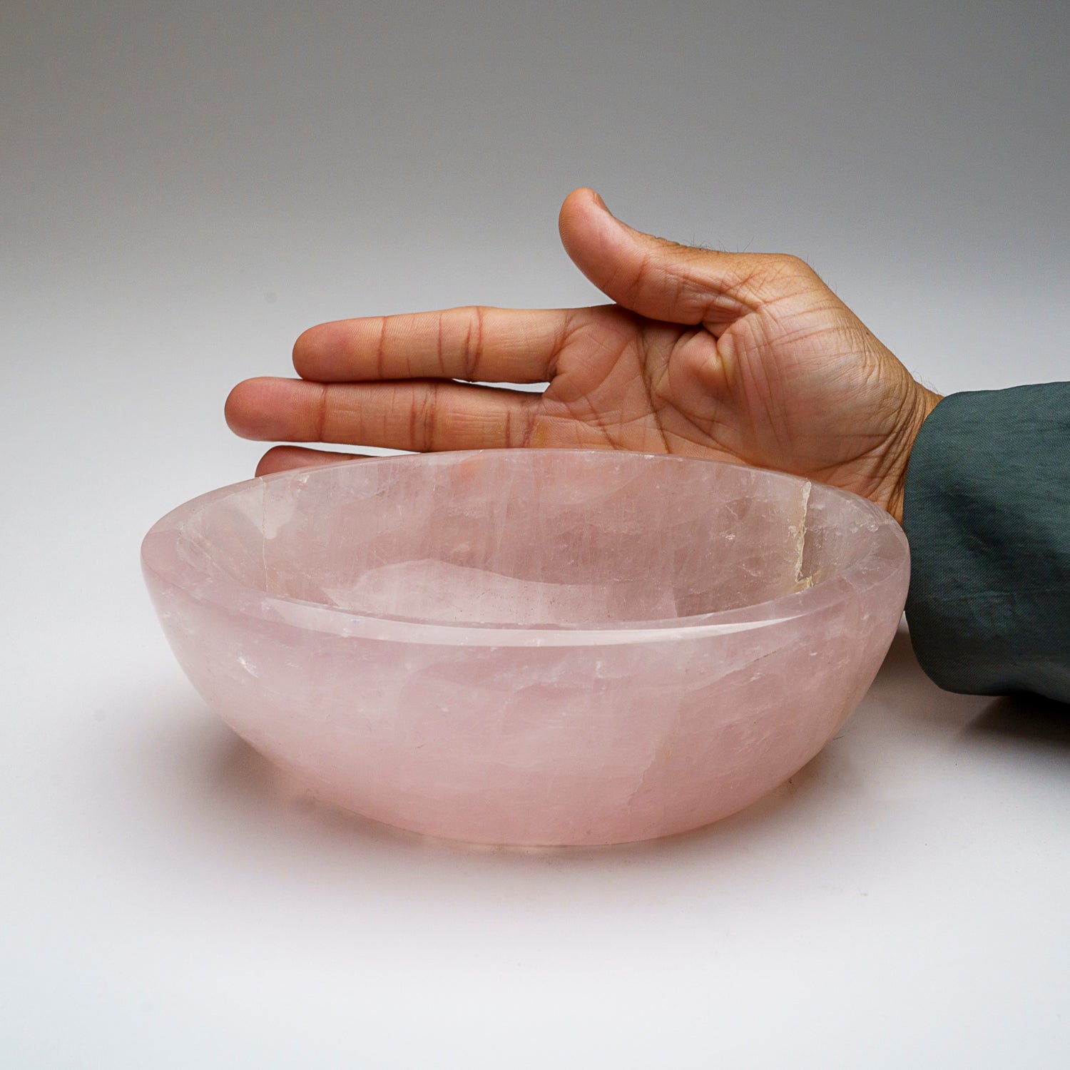 Genuine Polished Rose Quartz Bowl from Brazil (3.4 lbs)