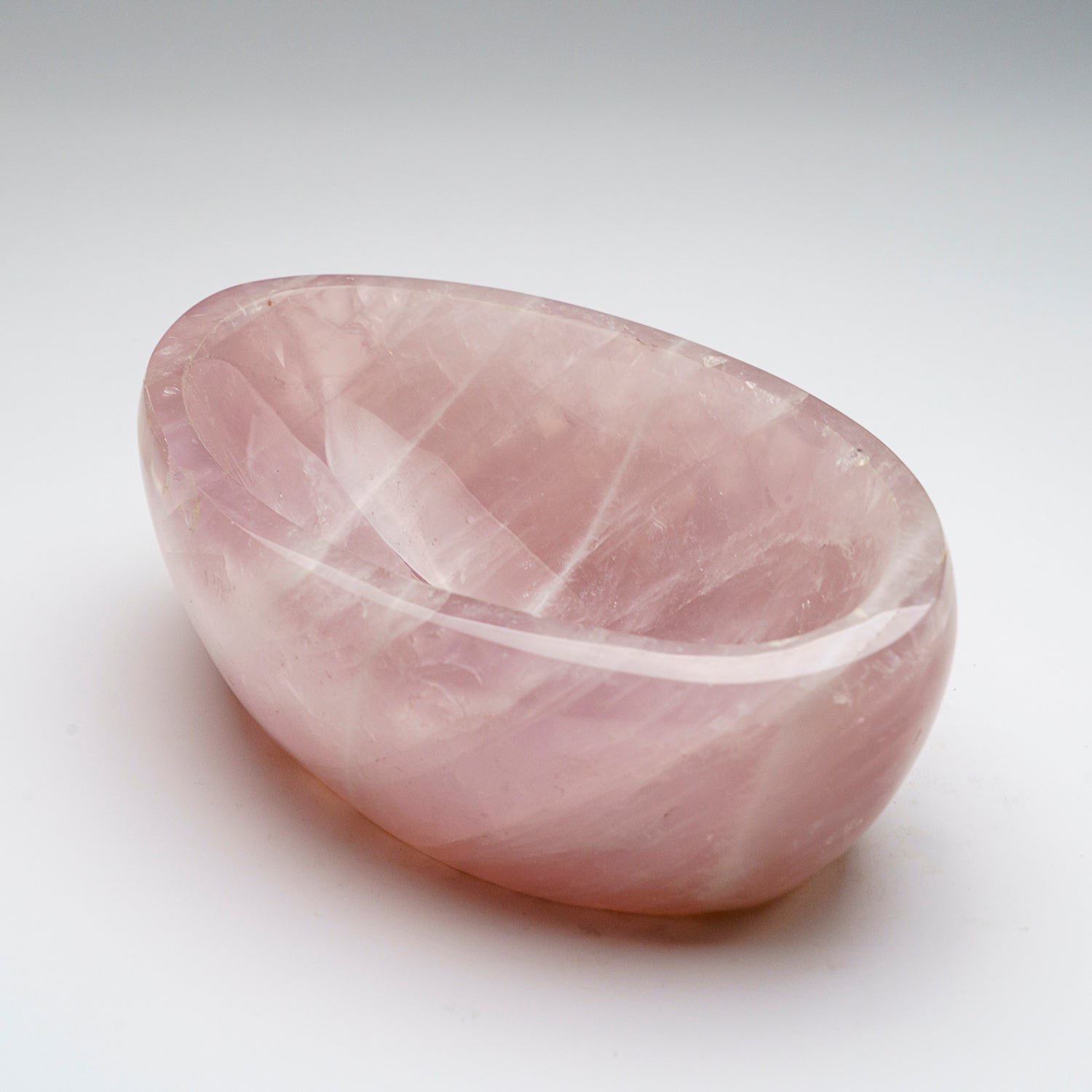 Genuine Polished Rose Quartz Bowl from Brazil (4.1 lbs)