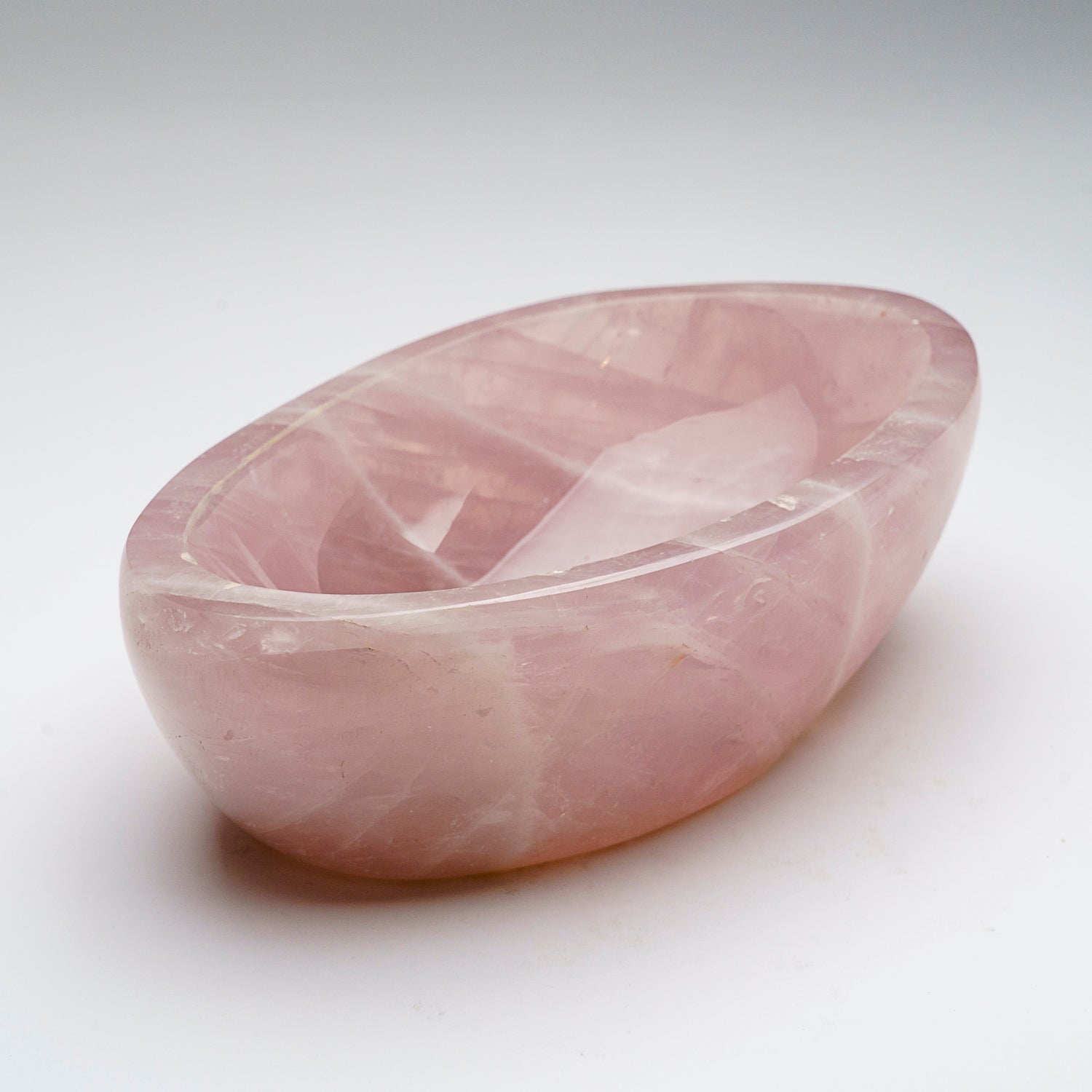 Genuine Polished Rose Quartz Bowl from Brazil (4.1 lbs)