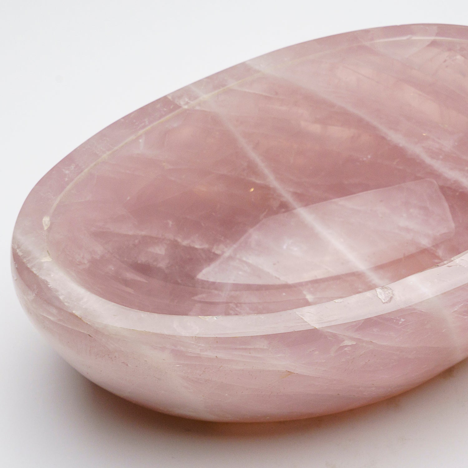 Genuine Polished Rose Quartz Bowl from Brazil (4.1 lbs)