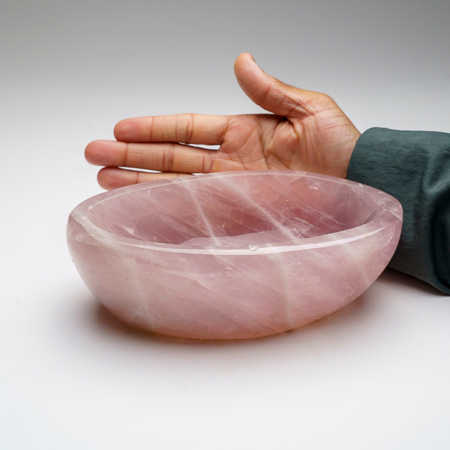 Genuine Polished Rose Quartz Bowl from Brazil (4.1 lbs)