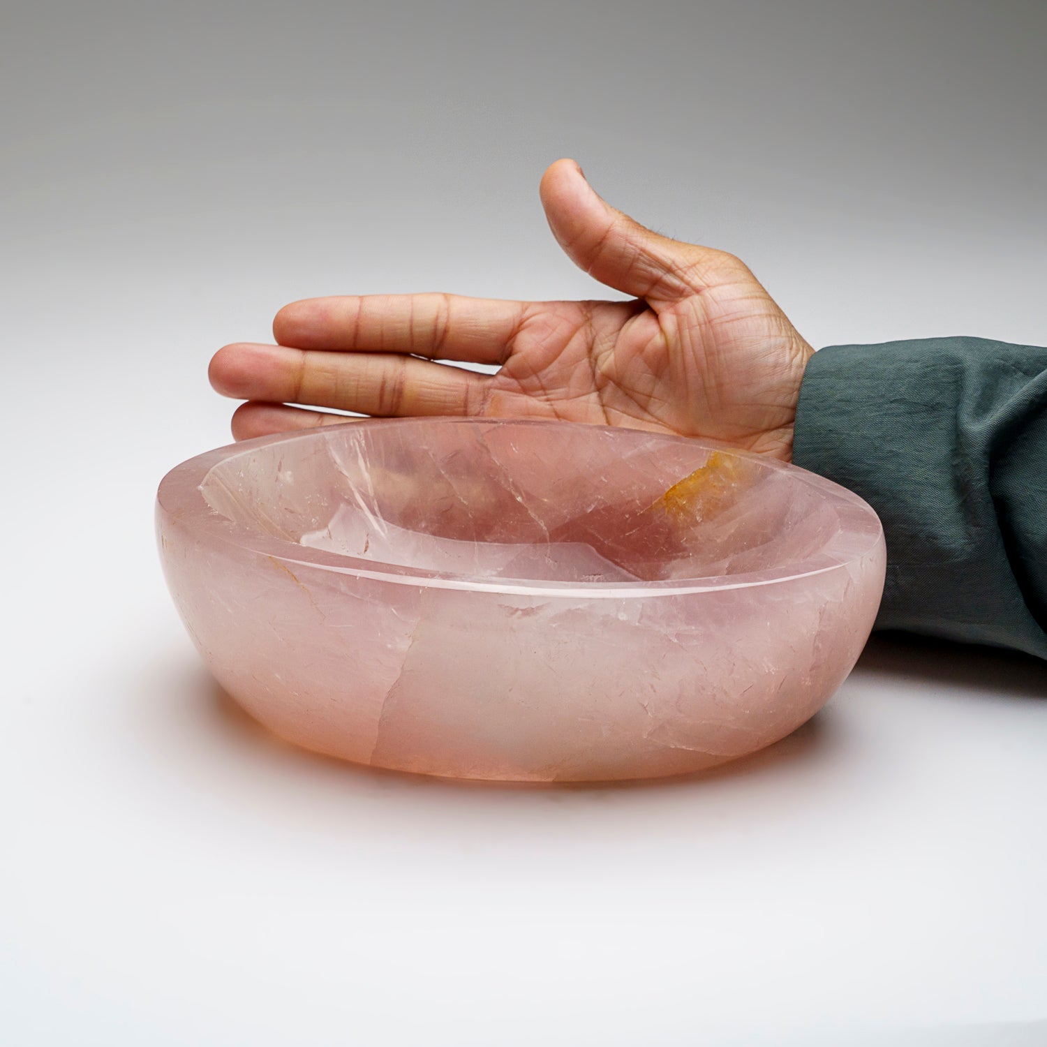 Genuine Polished Rose Quartz Bowl from Brazil (4 lbs)