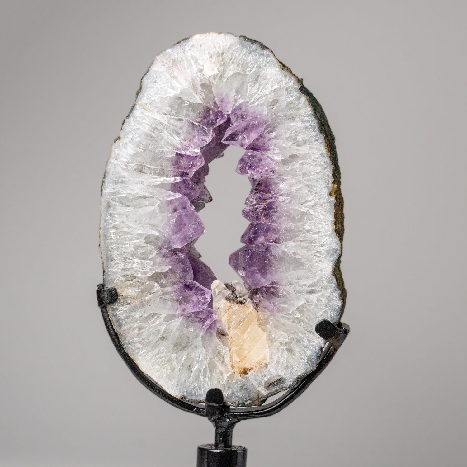 Genuine Amethyst Geode Slice on Stand from Uruguay (7.5 lbs)